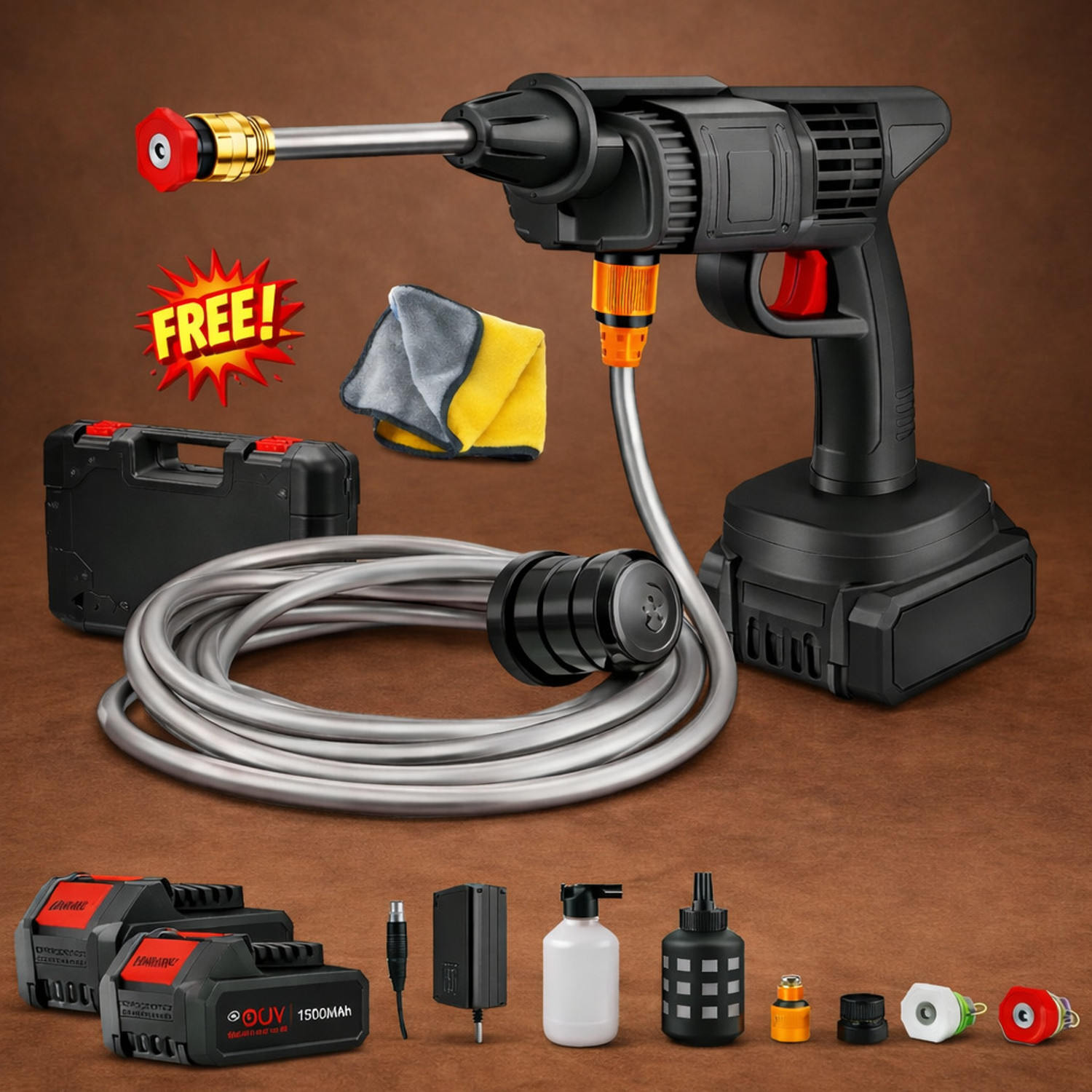 Image of BOLPOK car washer bike vehicle washer gun washer Pressure Washer with Microfiber Towel Pressure Washer