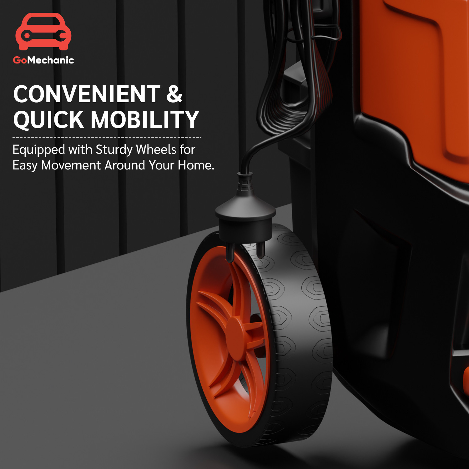 Image of GoMechanic 200 Bar, 7.5 L /h Flow Rate 2200W with rotating brush Upright Pressure Washer