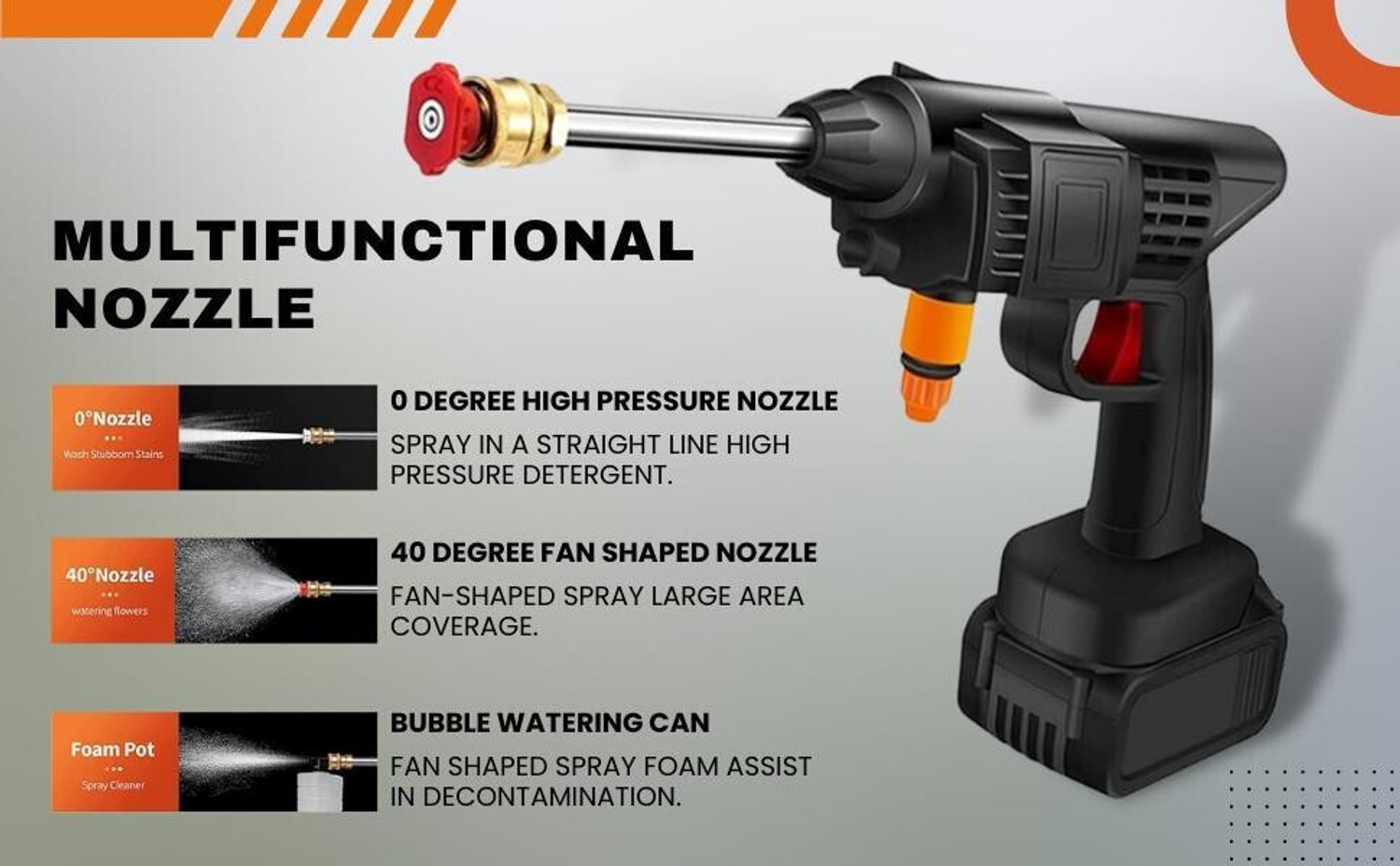 Image of Lumous Cordless Portable Pressure Washer 48V 12000mAh | Gun with Foam | Double Battery| Pressure Washer