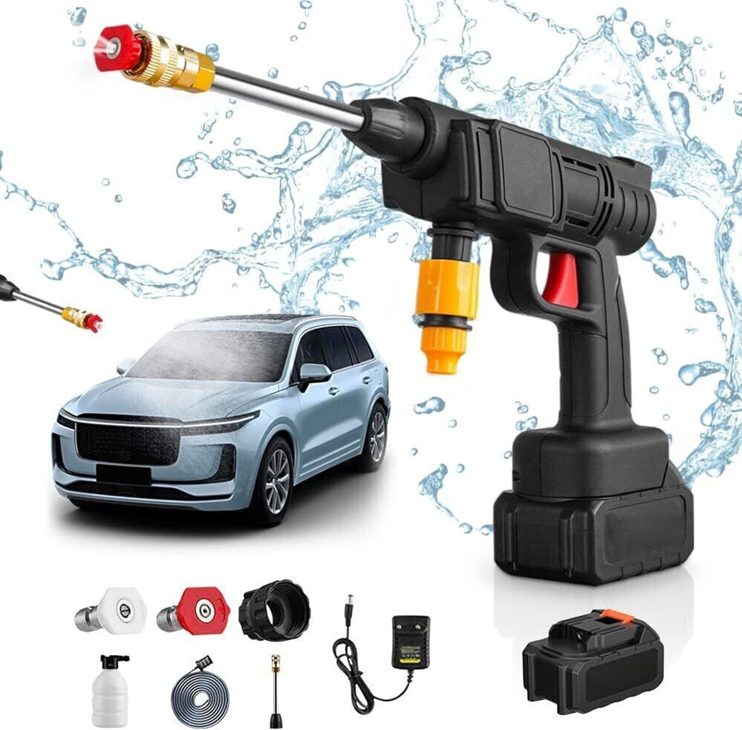 Image of Velmora High Pressure Washer for Car Washing 48V Rechargeable Pressure Washer