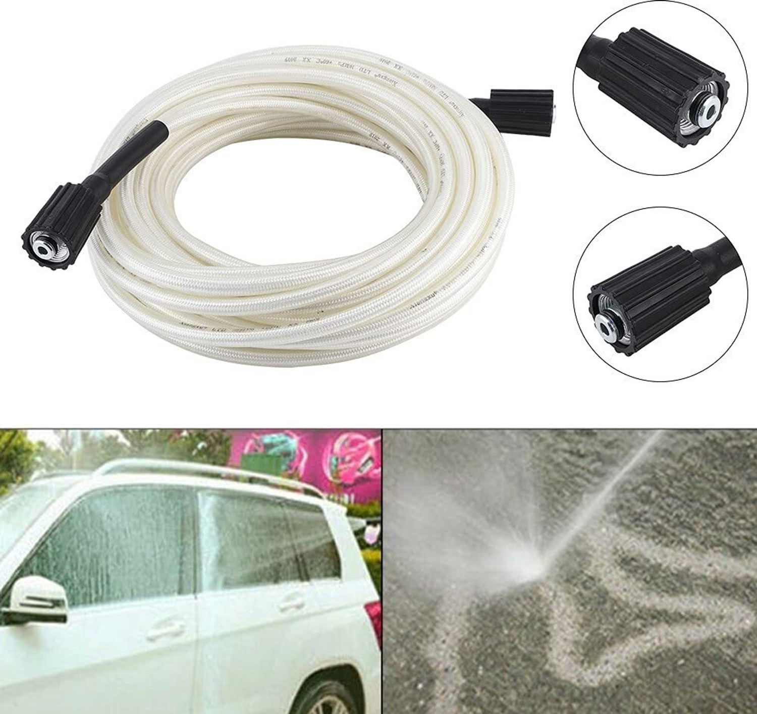 Image of TRIG 8m Car High Pressure Washer Hose Pipe (M22 /14 Thread) for domestic washers Spray Gun