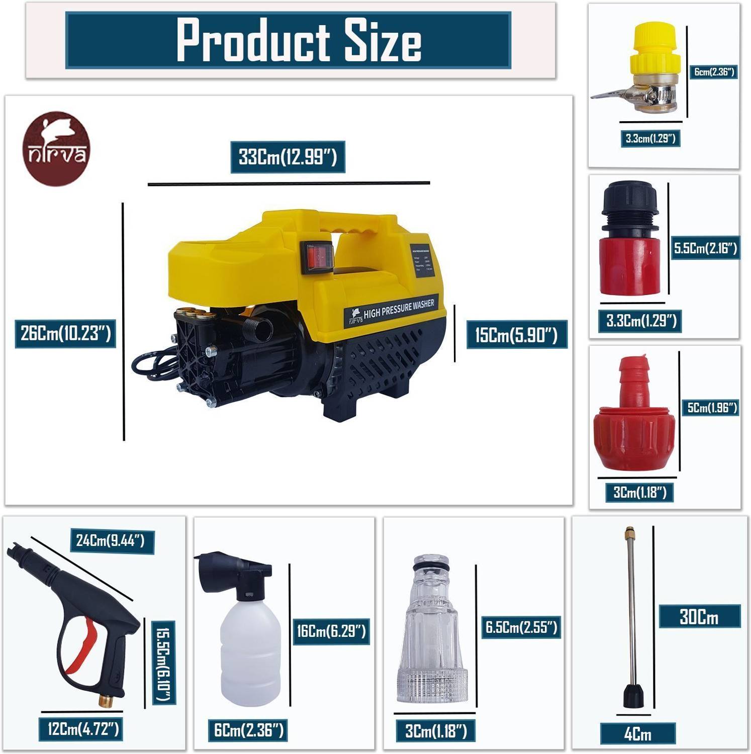NIRVA 2000W 135 Bar 10M Hose Pressure Washer 135 Bars - Image 4