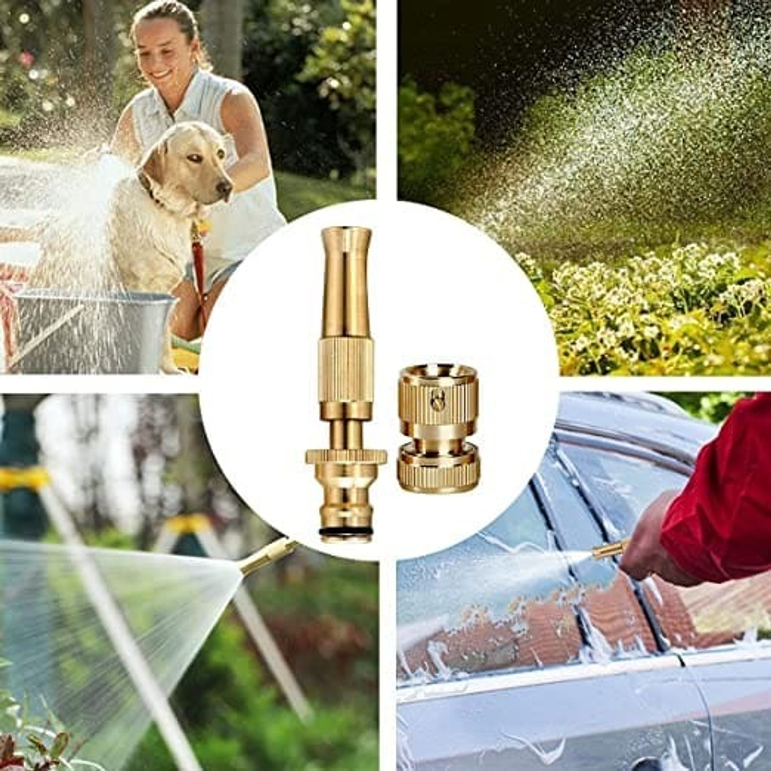 Image of MASHKI 10 Meter (32.5 Feet) 3-Layered Braided Water Hose Pipe With Brass Water Sprayer Spray Gun