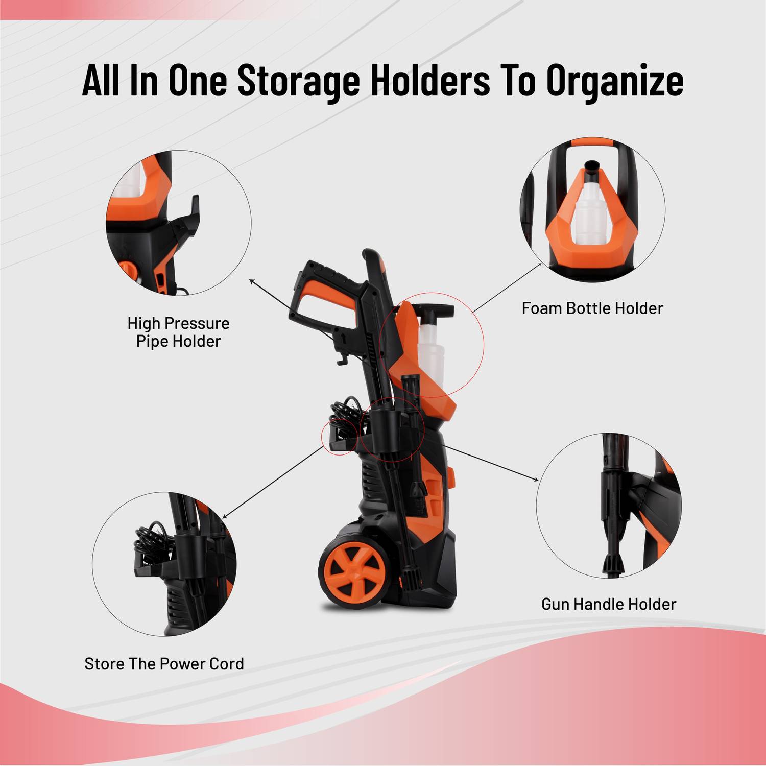 iBELL WIND55 1800W Pressure Washer 140bar - Image 3