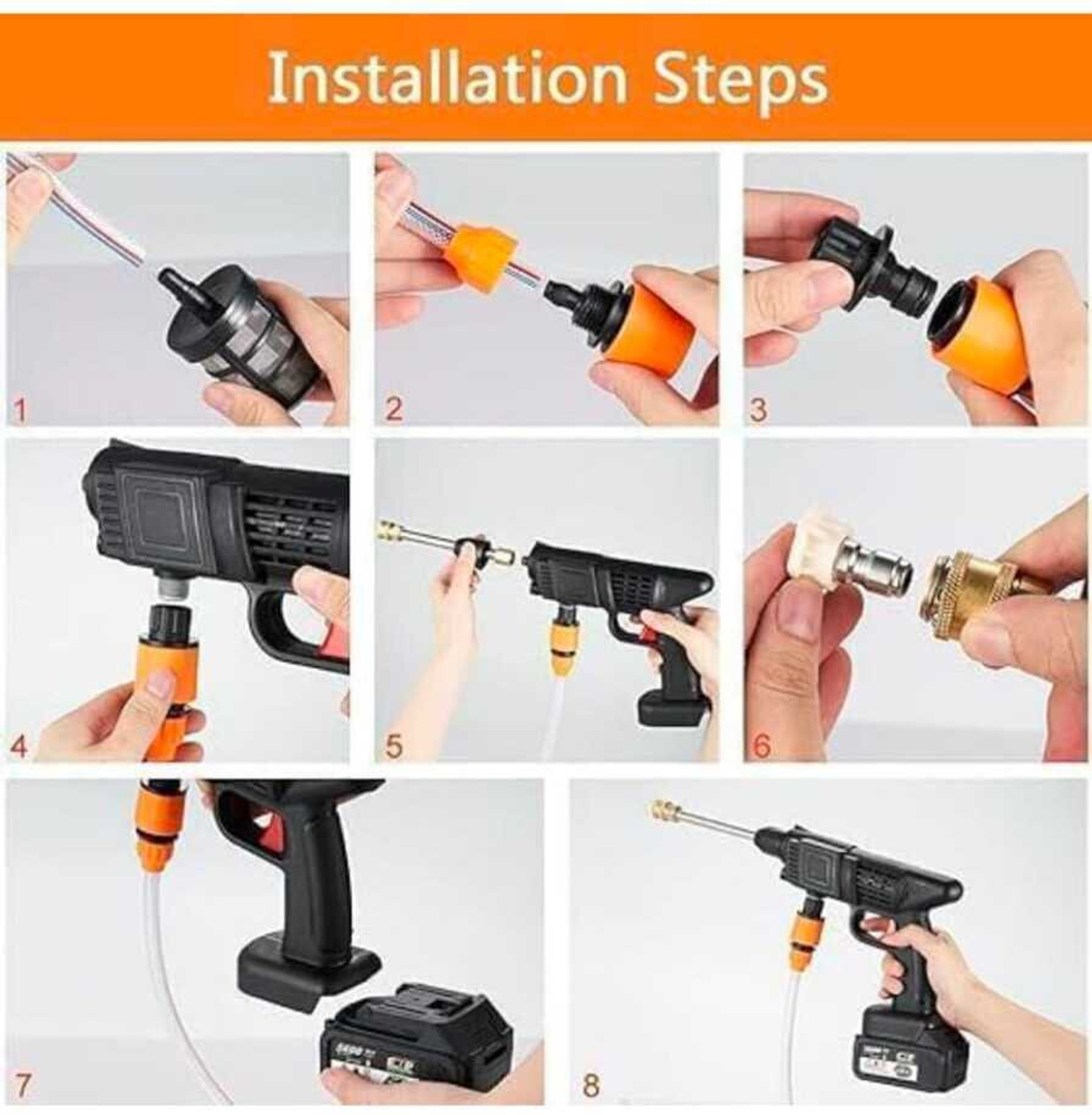 Image of BHAVSHATRI Pressure Gun - Car Washing 48V Rechargeable Electric Pressure Washer Gun (2B) Spray Gun