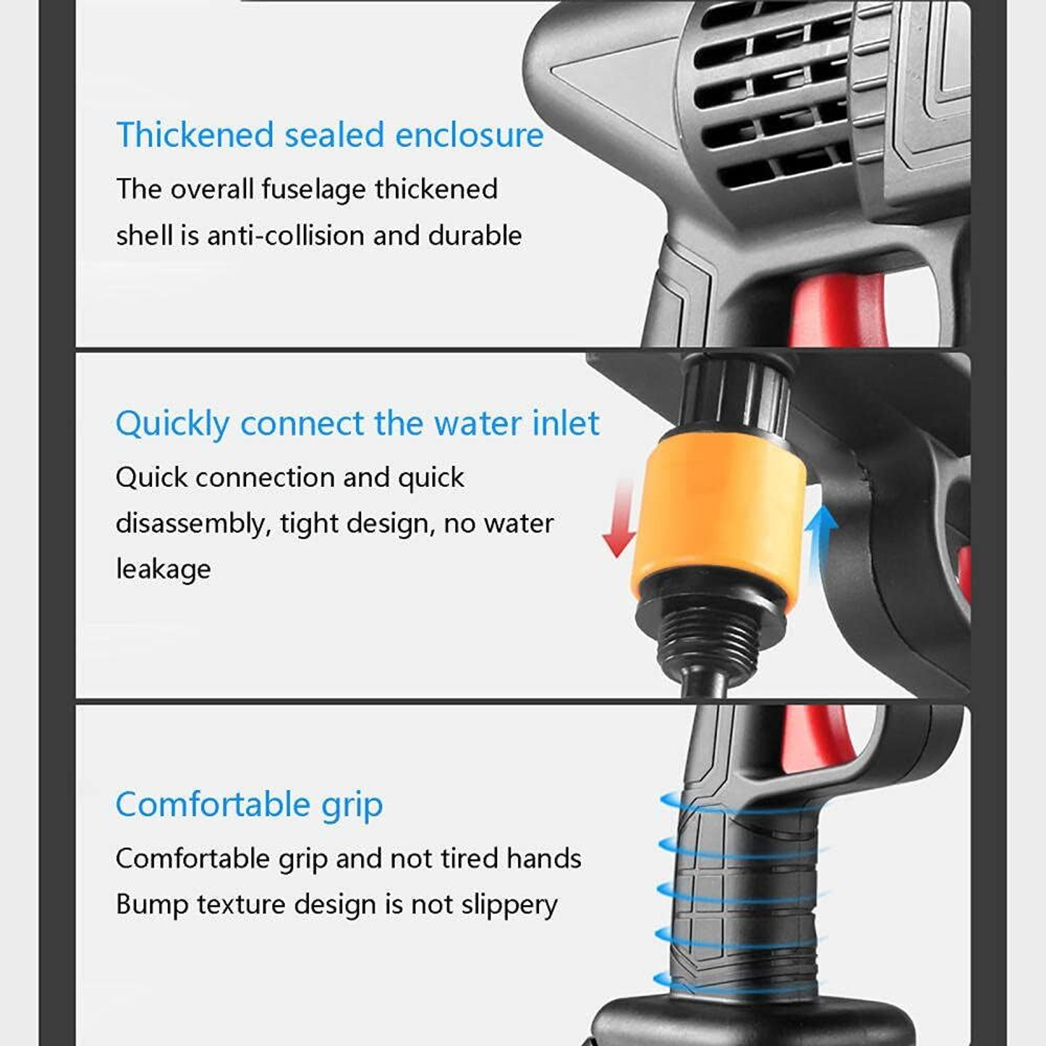 Image of Excelanz High Power Wireless Car Pressure Washer Gun, Car Solar Panels AC Bikes Surface Pressure Washer
