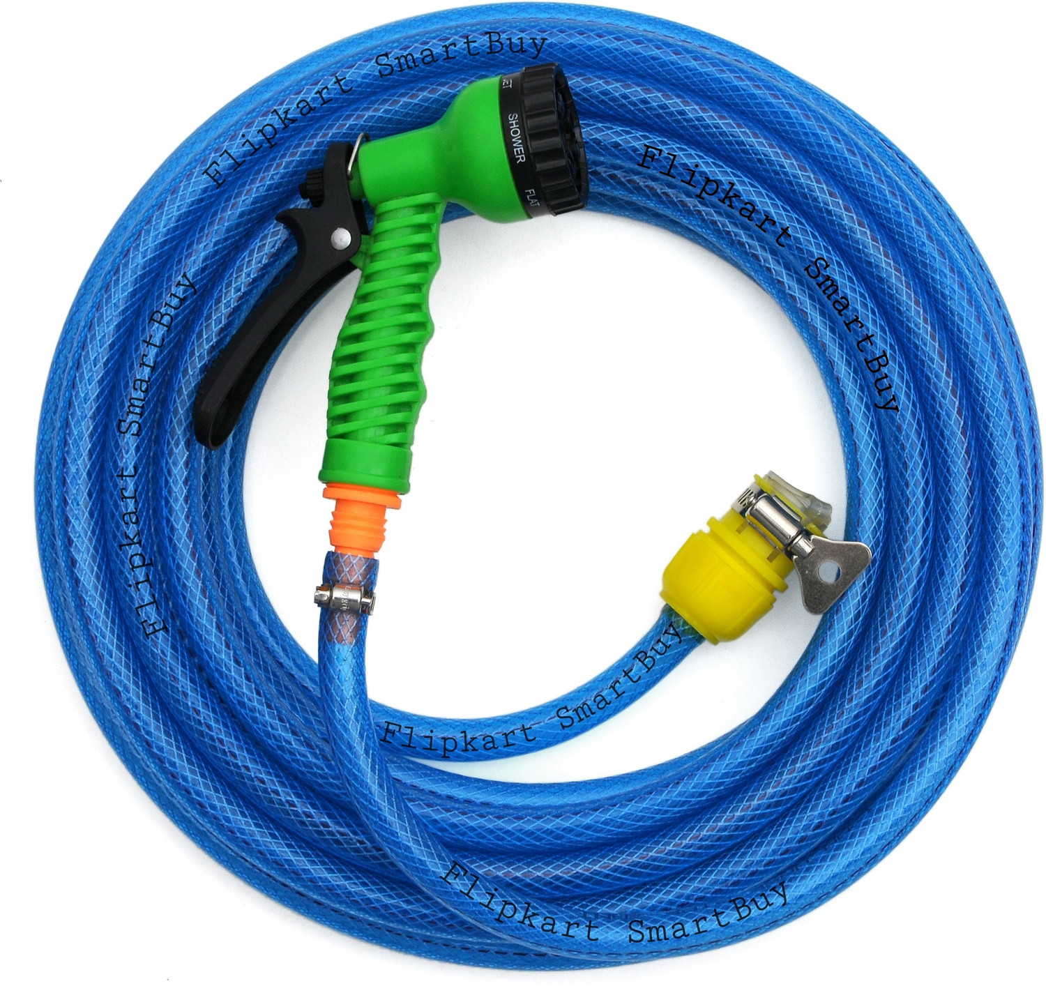 Image of Flipkart SmartBuy 10 Meter Braided Blue Pipe (Diameter: '' ,12 mm) House & Car Washing Pipe With Spray Gun