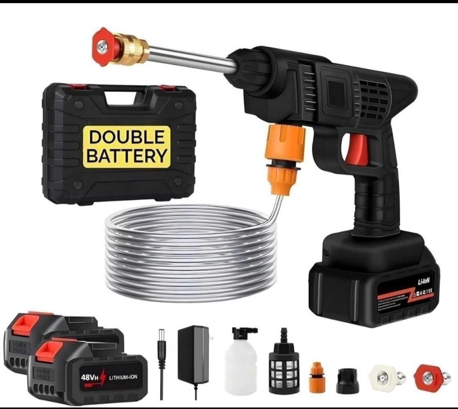 Image of RainRider Cordless 48V 2 Battery High Power Gun with 5 different uses tips Pressure Washer