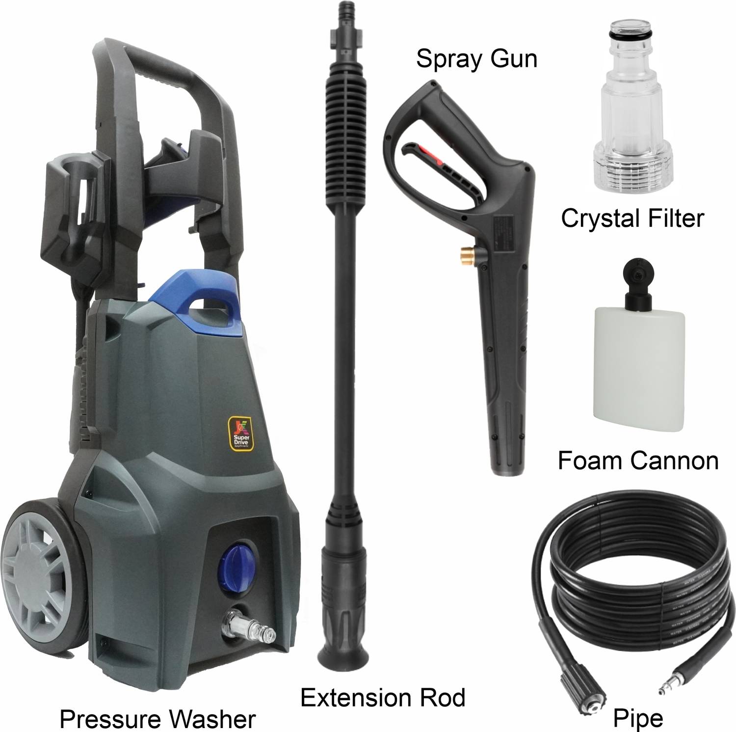 JK Super Drive Aquablast 1600W 130 Bar Pressure Washer - Image 2