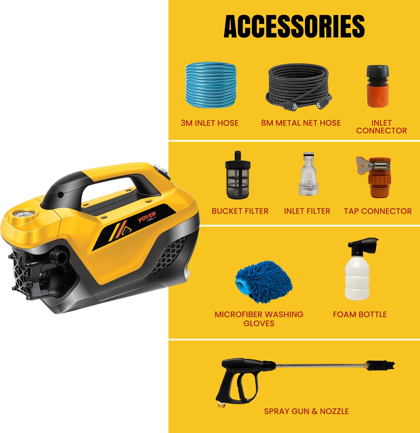 iBELL Yover 2800W 240bar 12L/Min Pressure Washer - Image 2