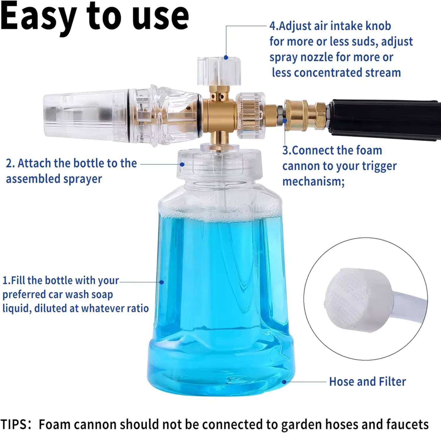 POWERBASH 1 Litre High Pressure Snow Foam Lance Spray Gun - Image 5