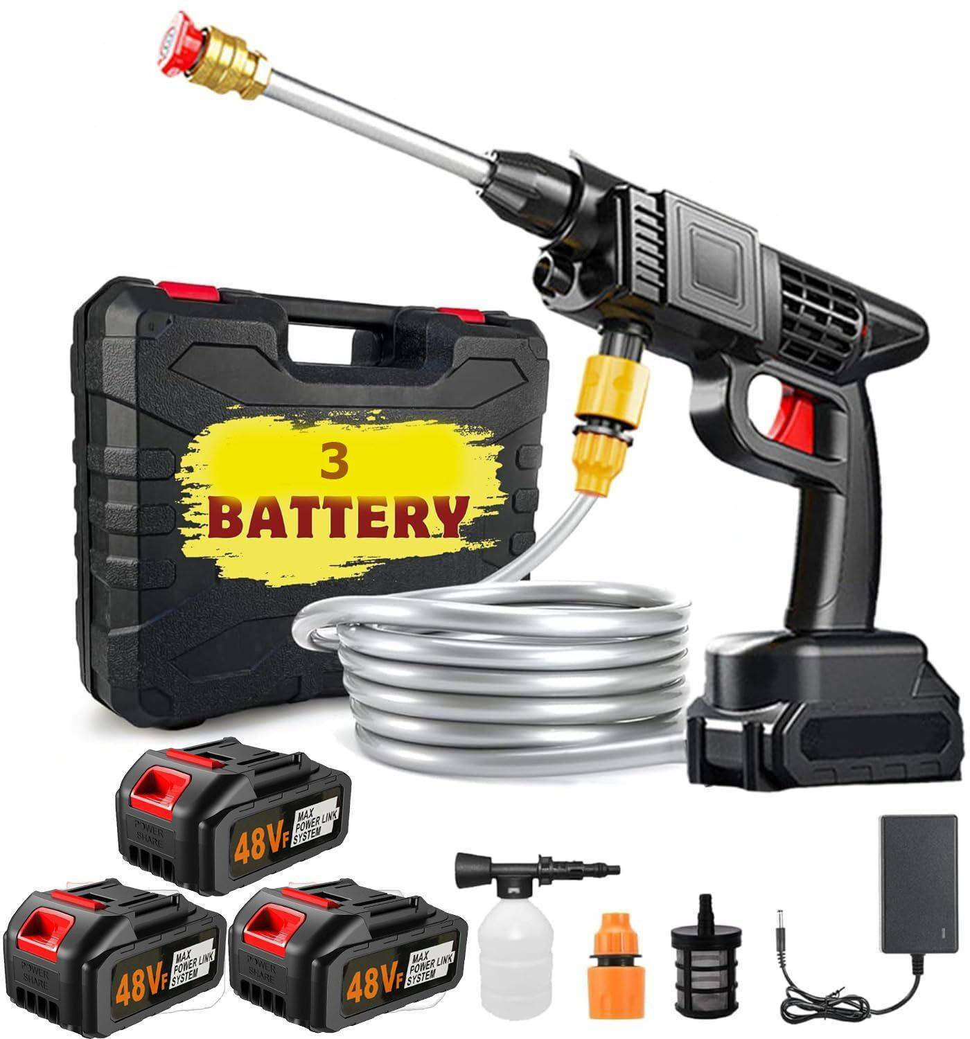 SATNAM 3 Battery Wireless Car Pressure Washer