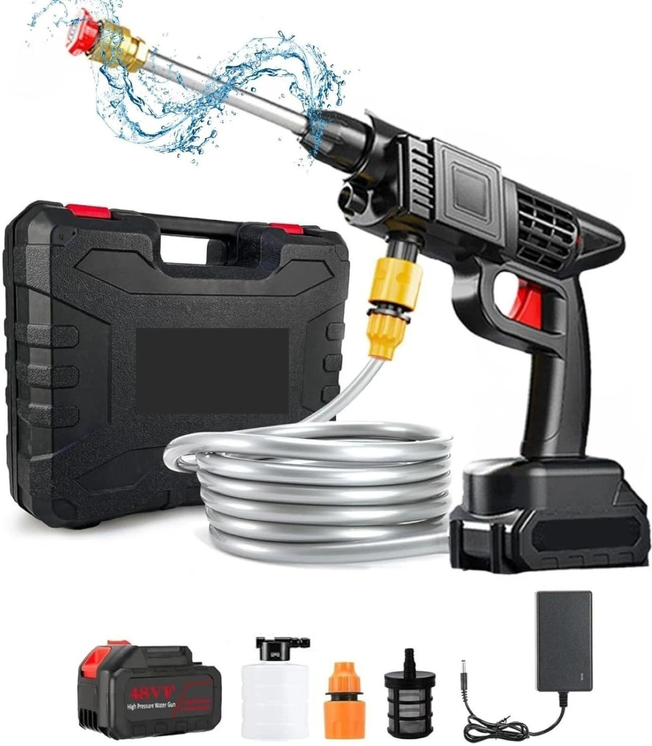 Image of LAVISHLOOK Ultra Wireless Car Pressure Washer, High Pressure Spray Machine, Multi-Purpose Pressure Washer