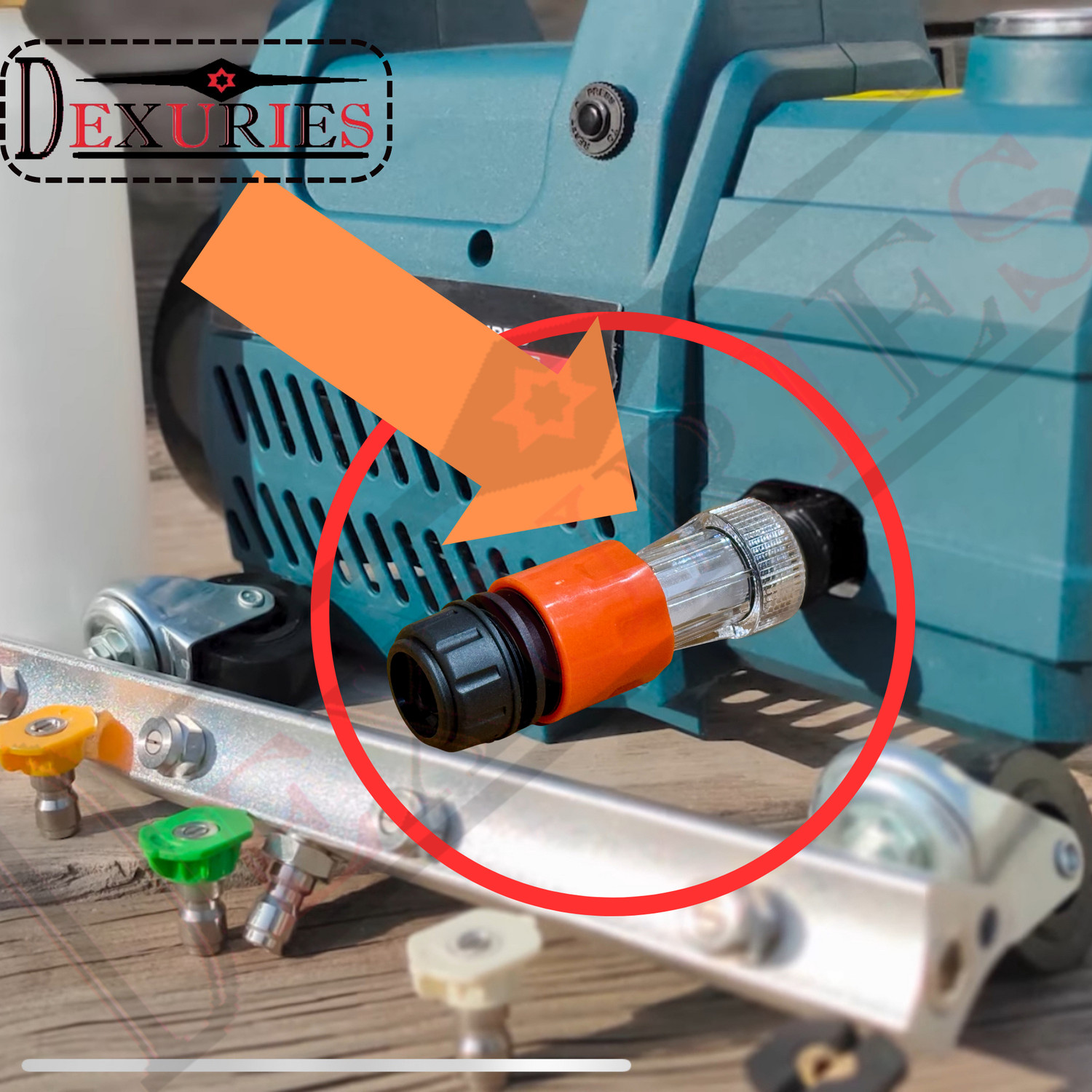 Image of DEXURIES Universal Heavy Duty 3 /4 inch Pressure Washer Inlet Filter & Quick Connector Nipple Pressure Washer