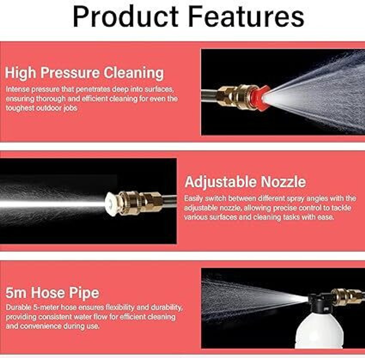 Image of BHAVSHATRI Cordless Portable Wireless Pressure Washer Gun 48V( Double Battery)-A Spray Gun