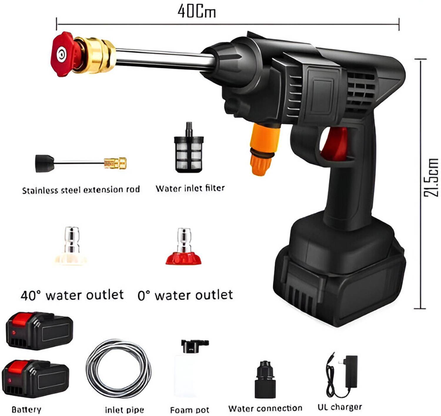 LAVISHLOOK Vaani Cordless Pressure Washer Gun 48V 12000mAh - Image 2