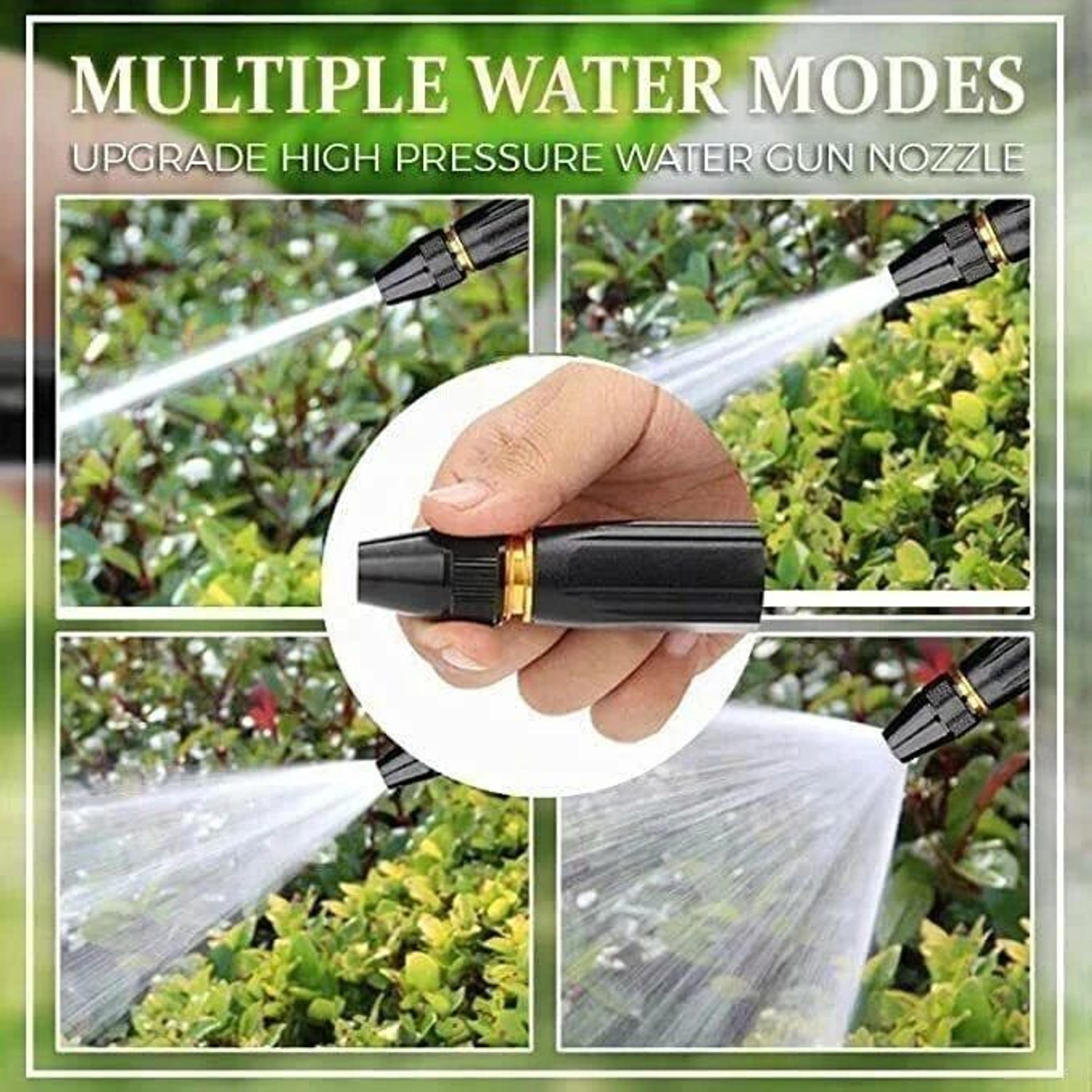 Image of MASHKI 15 Meter (50 Feet) 3-Layered Braided Water Hose Pipe With Water Spray Gun