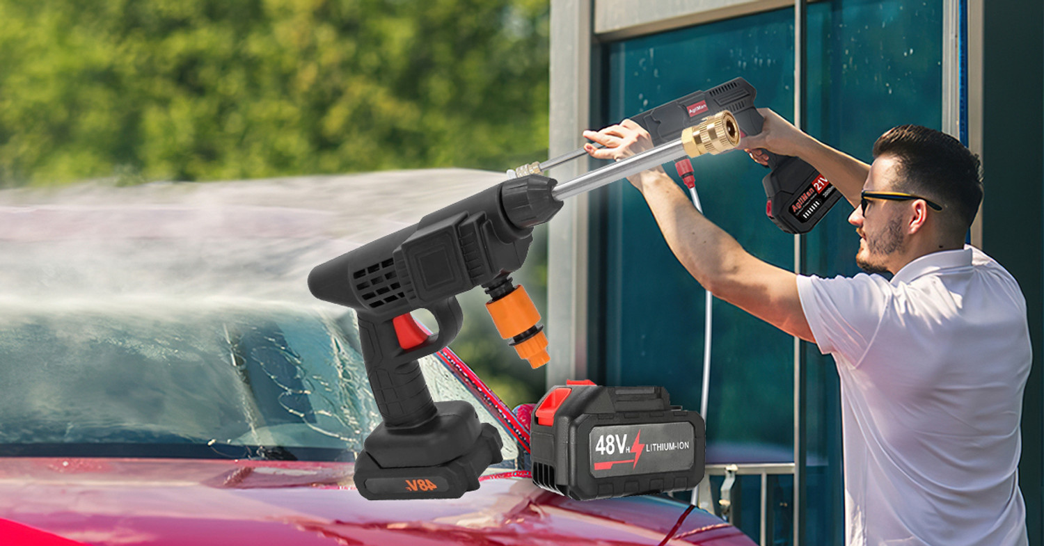 Image of UPOZA Cordless Water Sprayer Car Washer High Pressure Washer Set with Accessories Pressure Washer