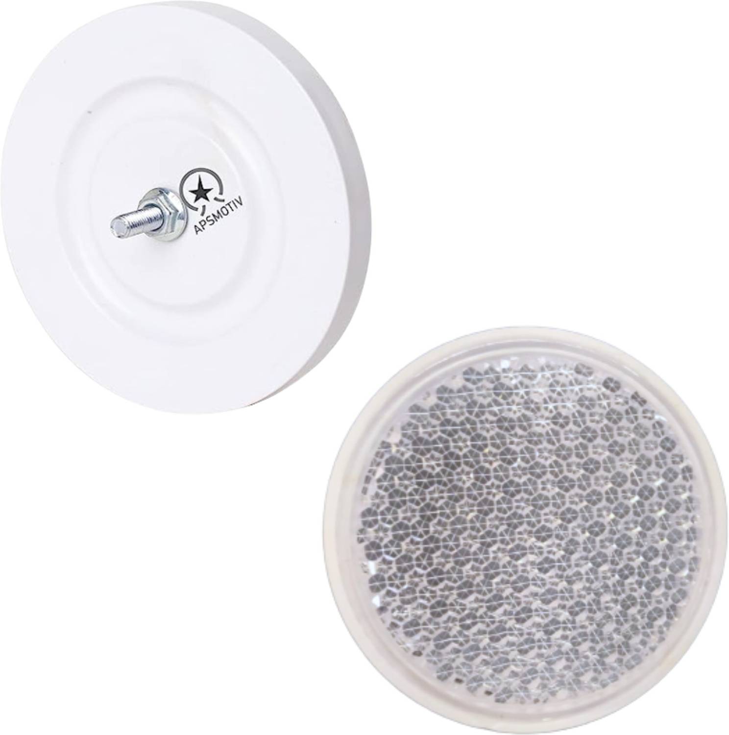 Apsmotiv Clear Reflector Round Shape for Bus Tractor Truck Trailer & Universal Vehicle Car Reflector Light