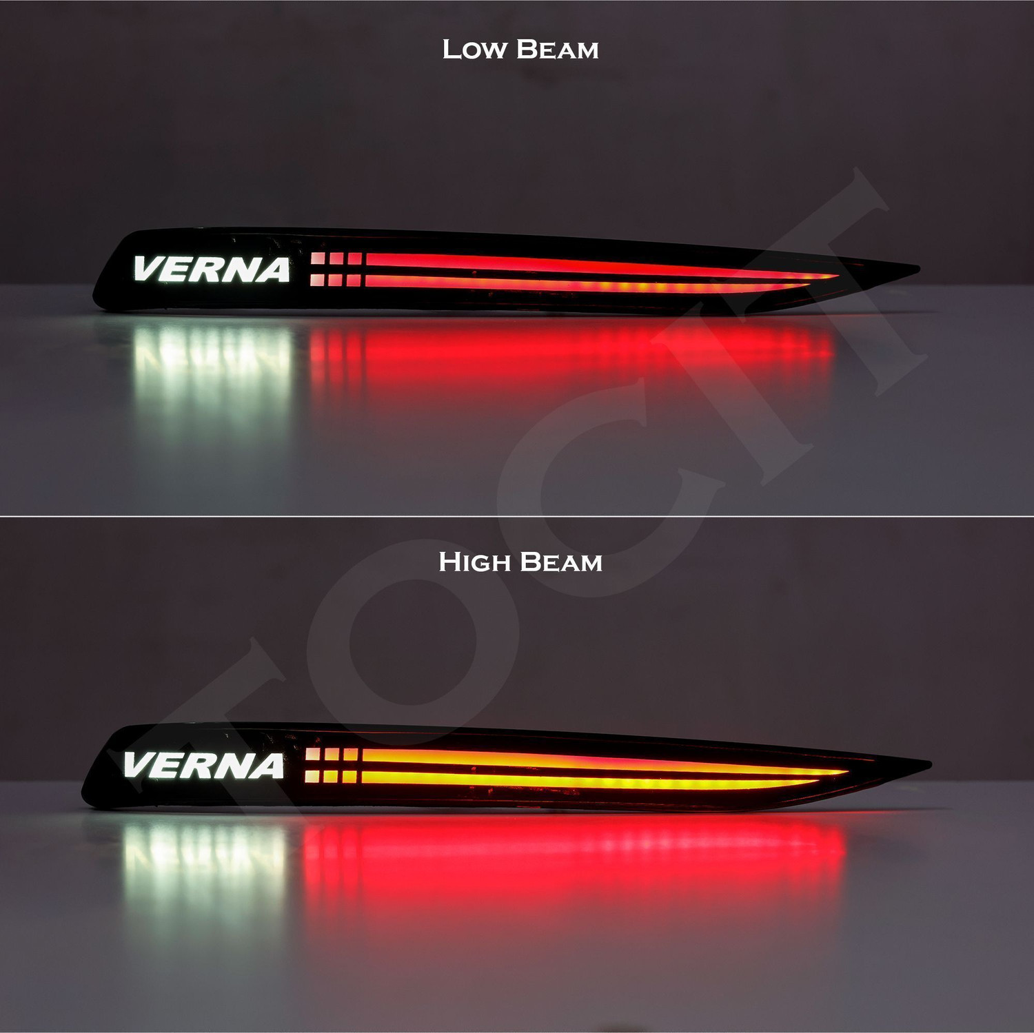 Image of TOCIT Hyundai Verna Matrix Rear DRL with Brake, Reverse & Dynamic Indicator 2022 Car Reflector Light