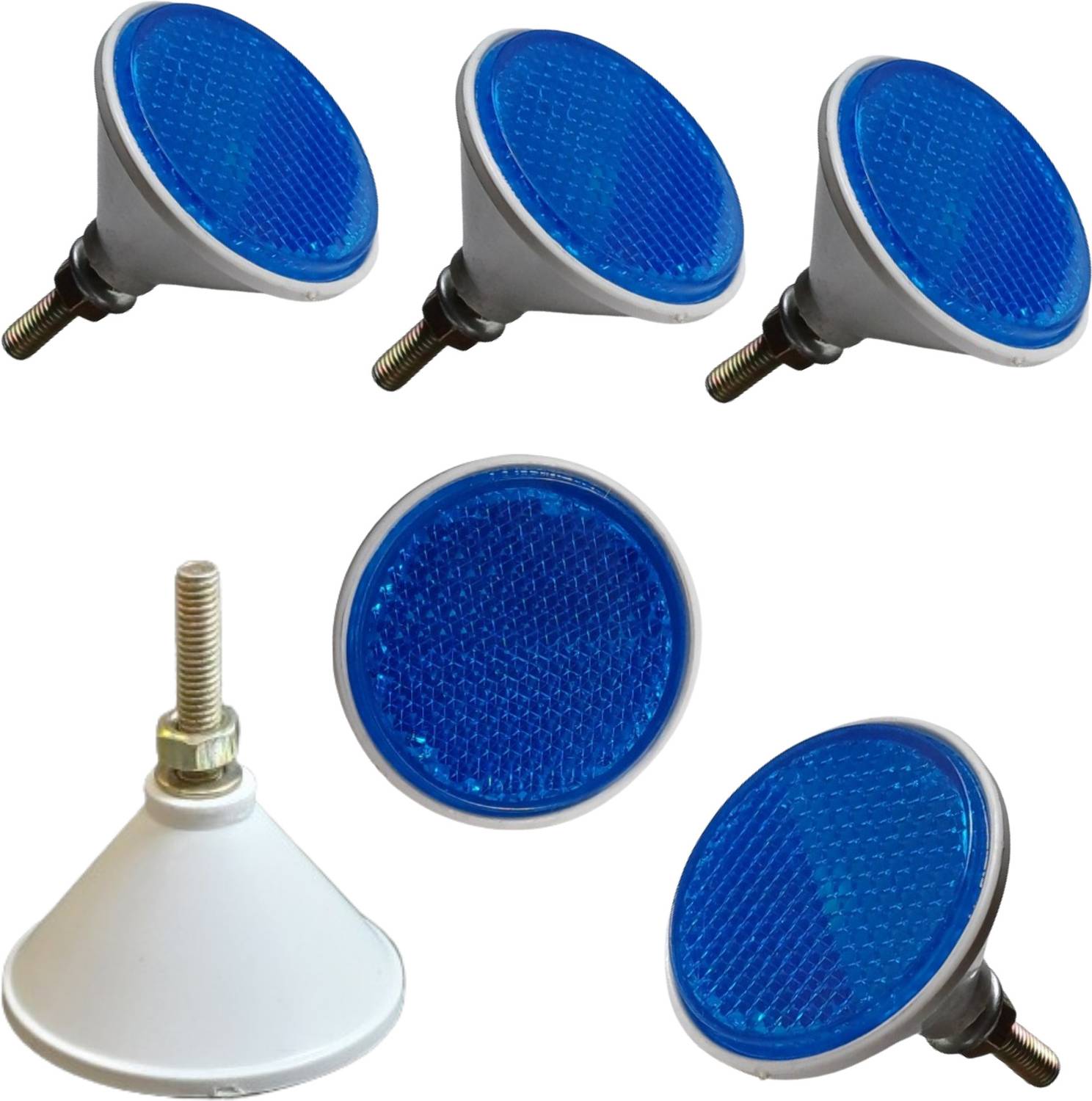 Apsmotiv Blue Reflector Round Shape Suitable for Auto,E-rickshaw,Cycle Universal Vehicle Car Reflector Light