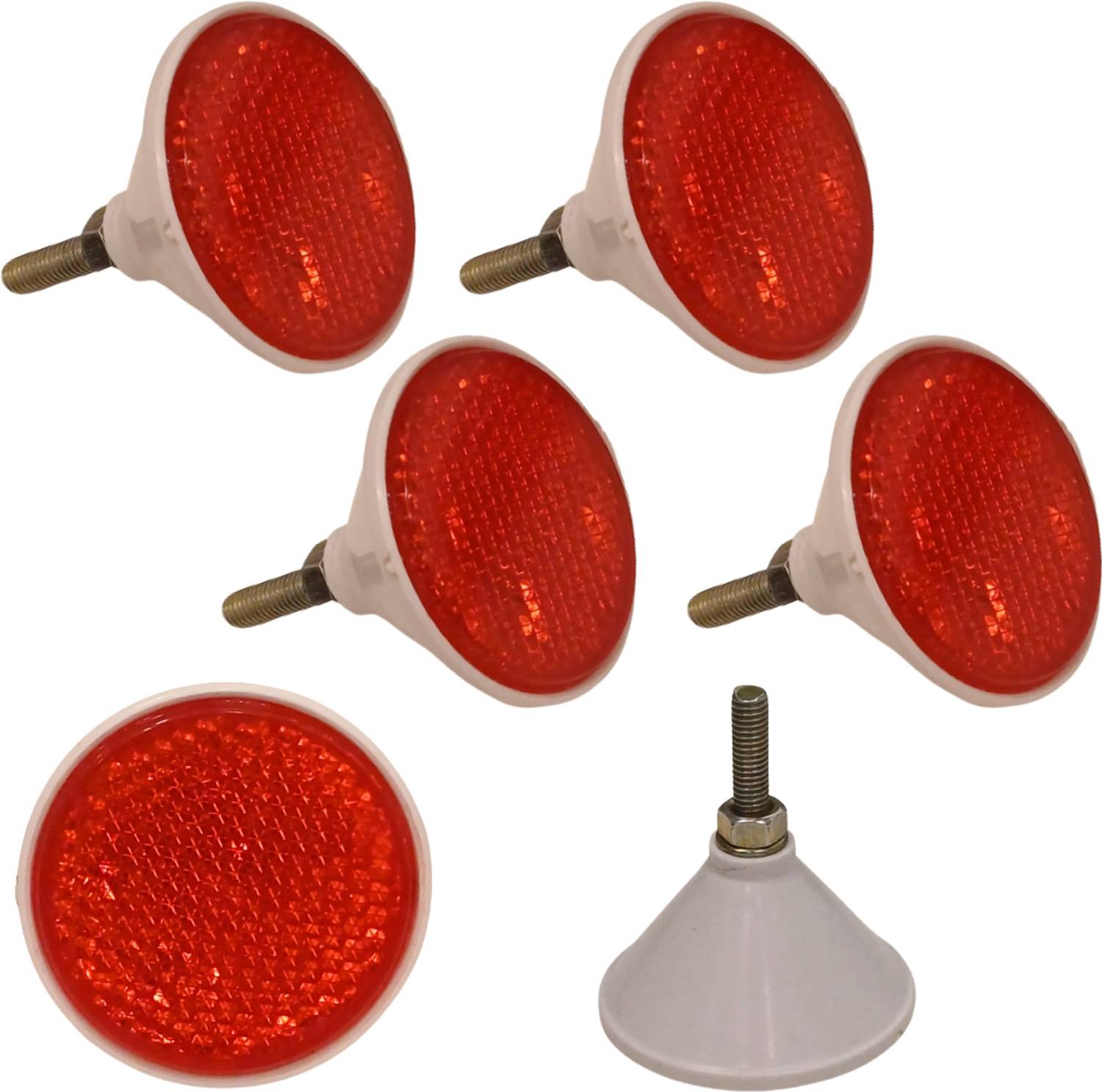 Apsmotiv Red Reflector Round Shape Suitable for Auto,E-rickshaw, Cycle Universal Vehicle Car Reflector Light