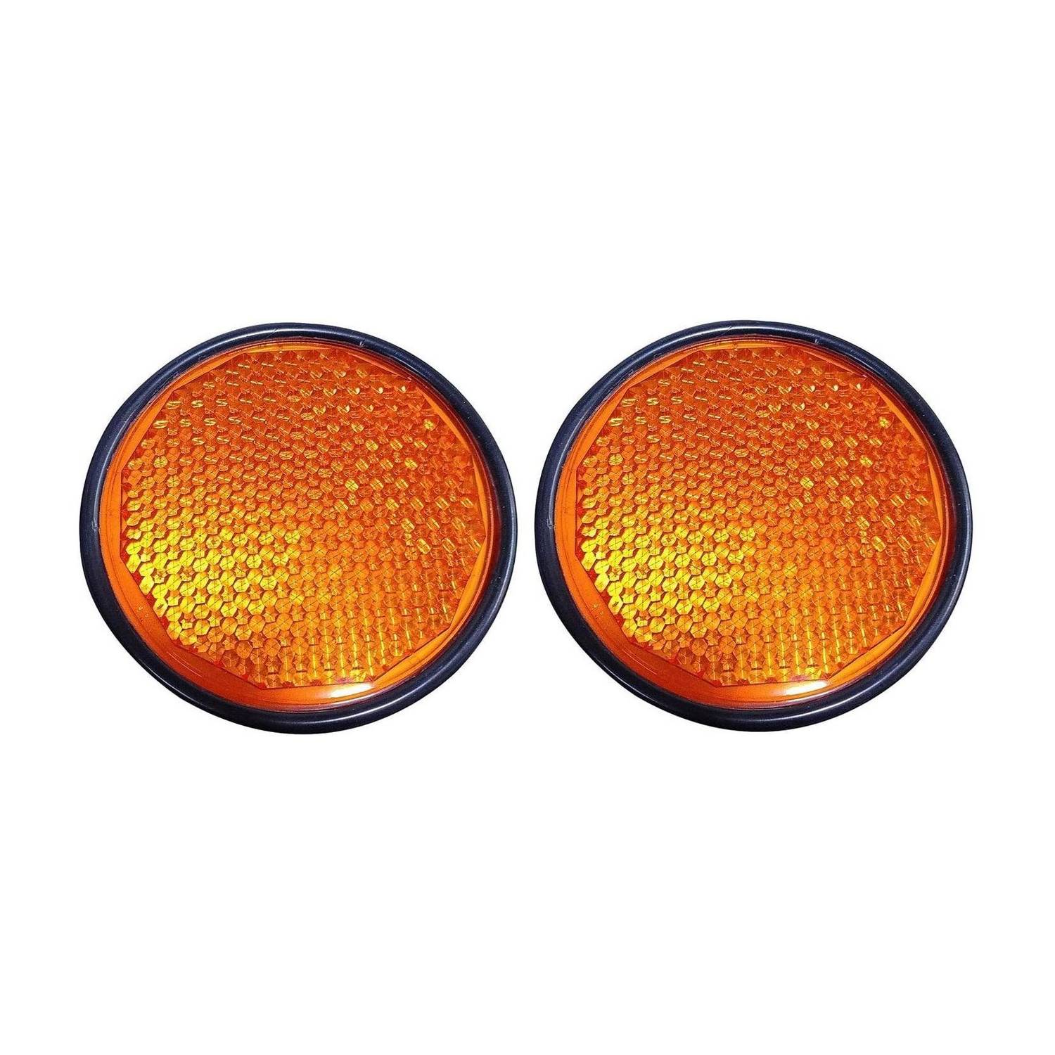 Allpartssource Amber Round Shape Reflex Reflector For MF Tractor Car Reflector Light