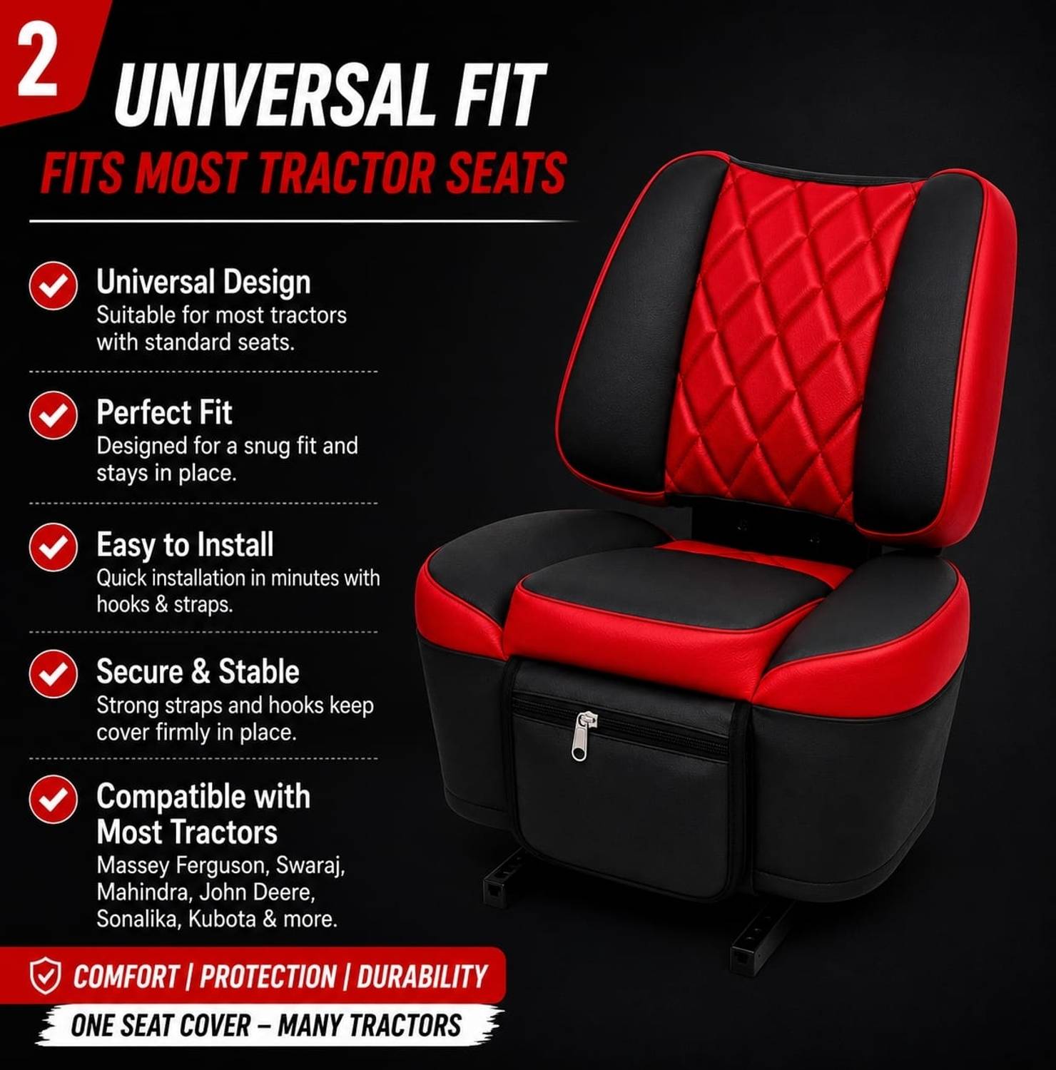 NHOODS Rexin PU Leather Car Seat Cover - Image 2