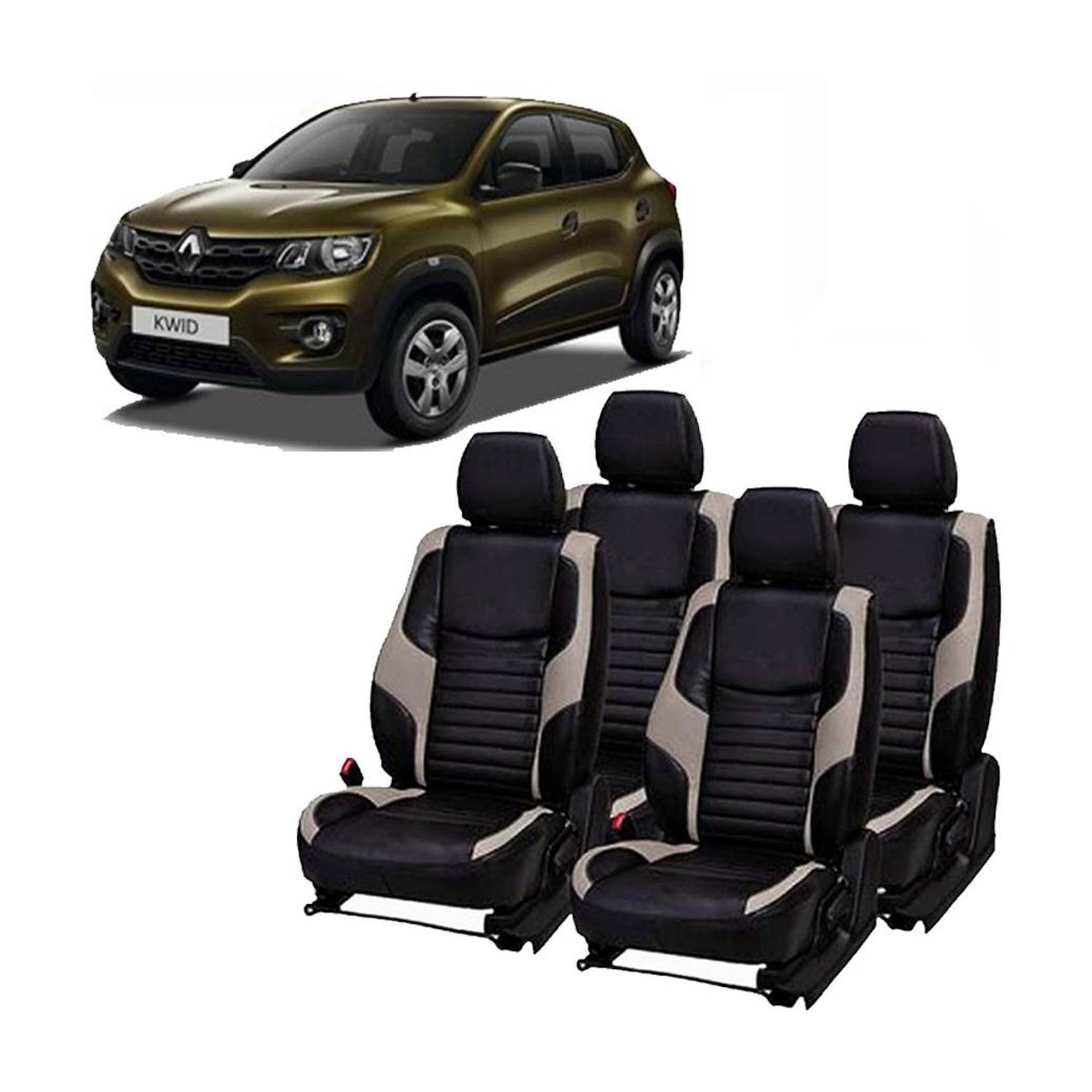 AutoSafe PU Leather Car Seat Cover For Renault Kwid