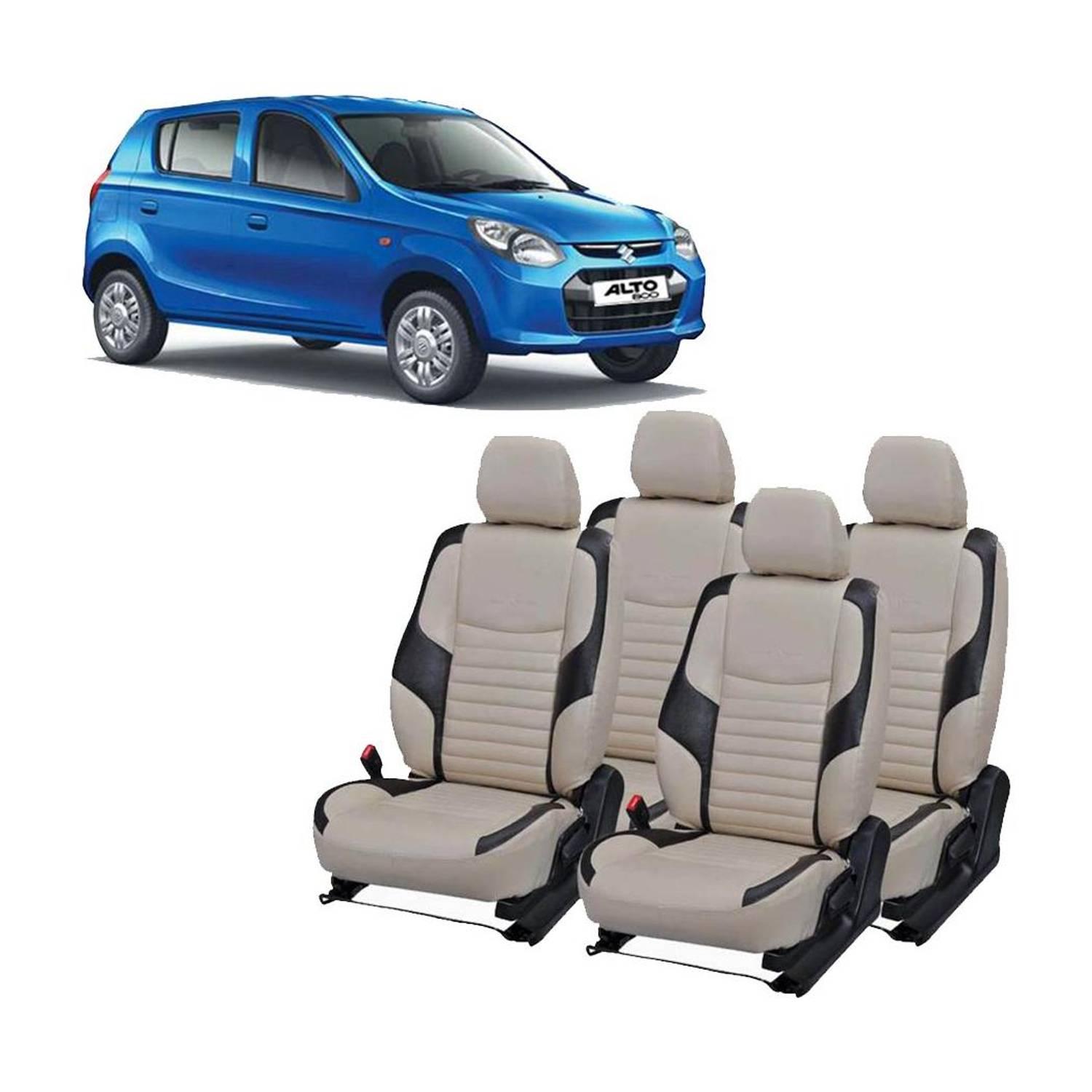 AutoSafe PU Leather Car Seat Cover For Maruti Alto 800