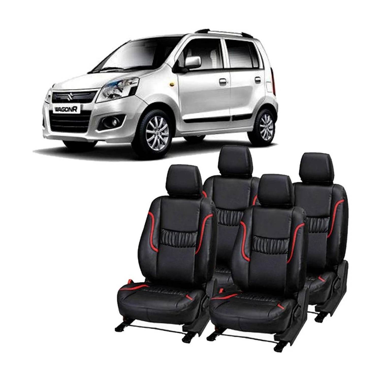 AutoSafe PU Leather Car Seat Cover For Maruti Wagon R 1.0