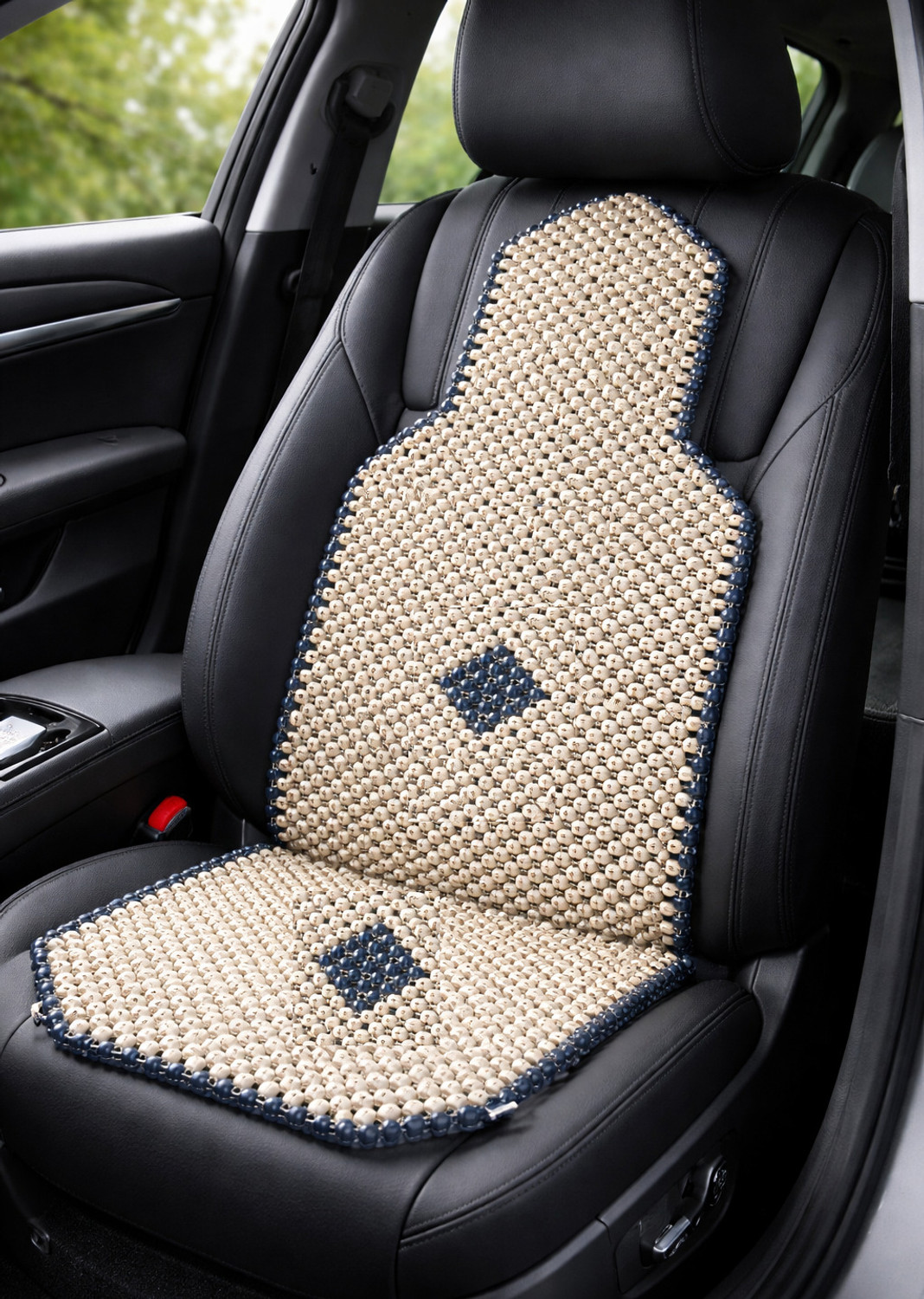 Image of Q1 Beads Wooden Car Seat Cover For Hyundai, Maruti, Mahindra, Tata, Universal For Car Thar, Swift, Duster, Etios, i20, Universal For Car