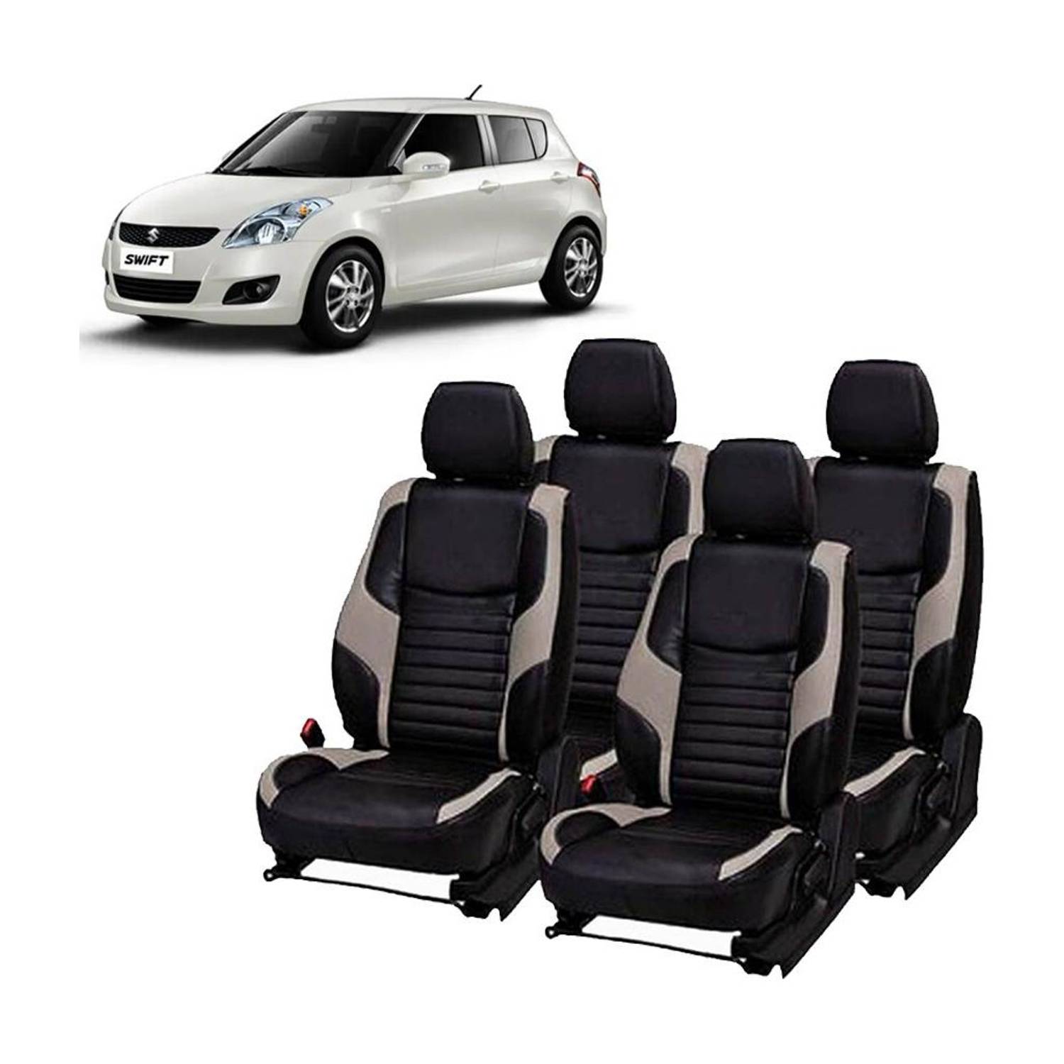 AutoSafe PU Leather Car Seat Cover For Maruti Swift