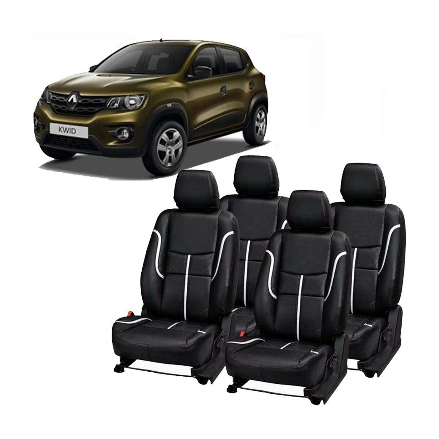 AutoSafe PU Leather Car Seat Cover For Renault Kwid
