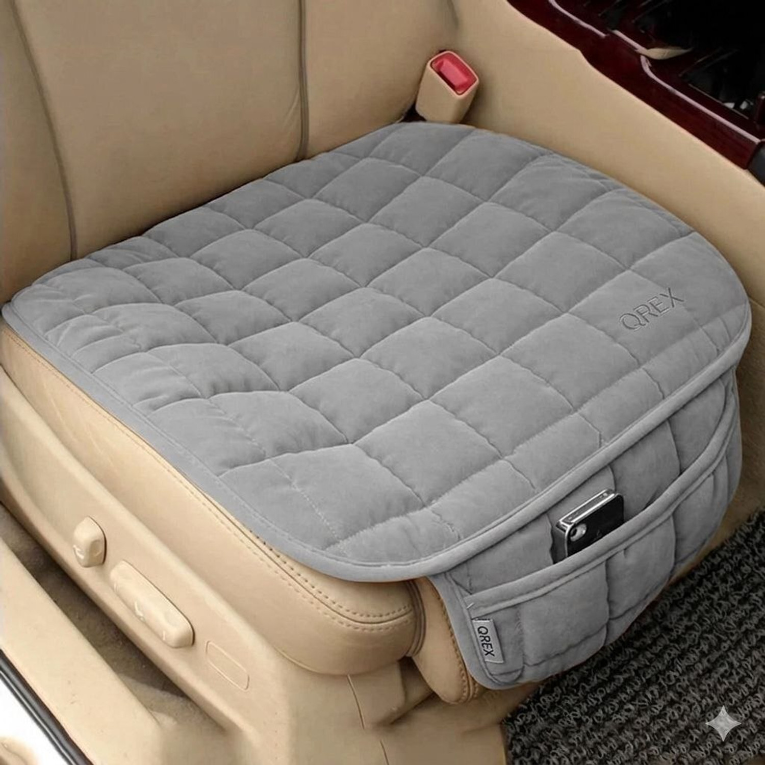 Image of QREX Velvet Car Seat Cover For Datsun, Force, Ford, Hyundai, Jeep, Kia, Mahindra, Maruti, Skoda, Tata Car Seat Cover For Universal