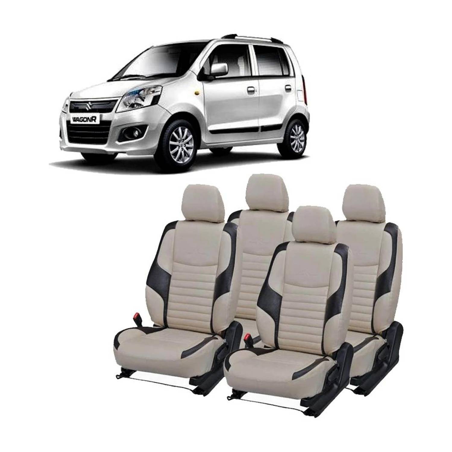 AutoSafe PU Leather Car Seat Cover For Maruti Wagon R 1.0