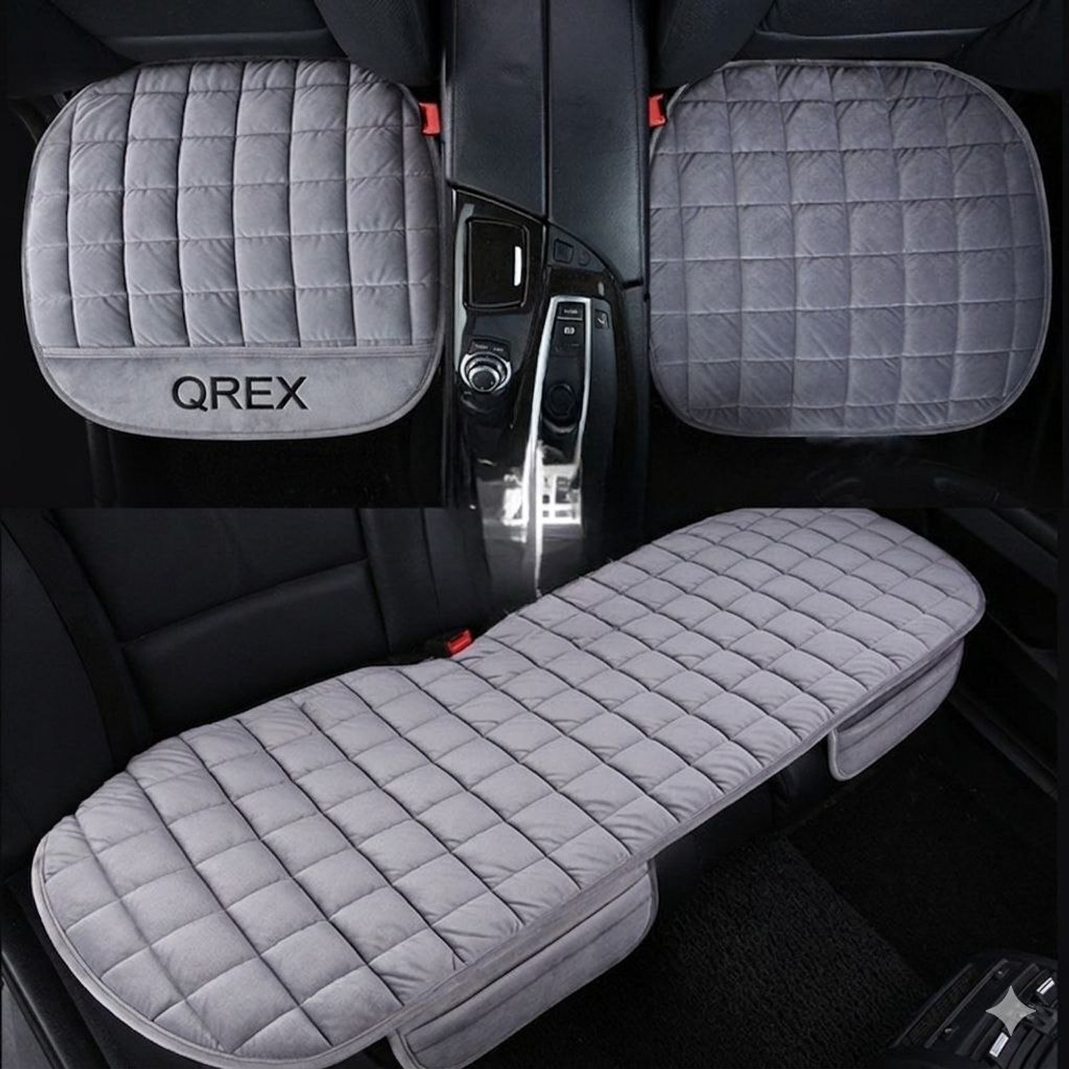 Image of QREX Velvet Car Seat Cover For Datsun, Force, Ford, Hyundai, Jeep, Kia, Mahindra, Maruti, Skoda, Tata Car Seat Cover For Universal