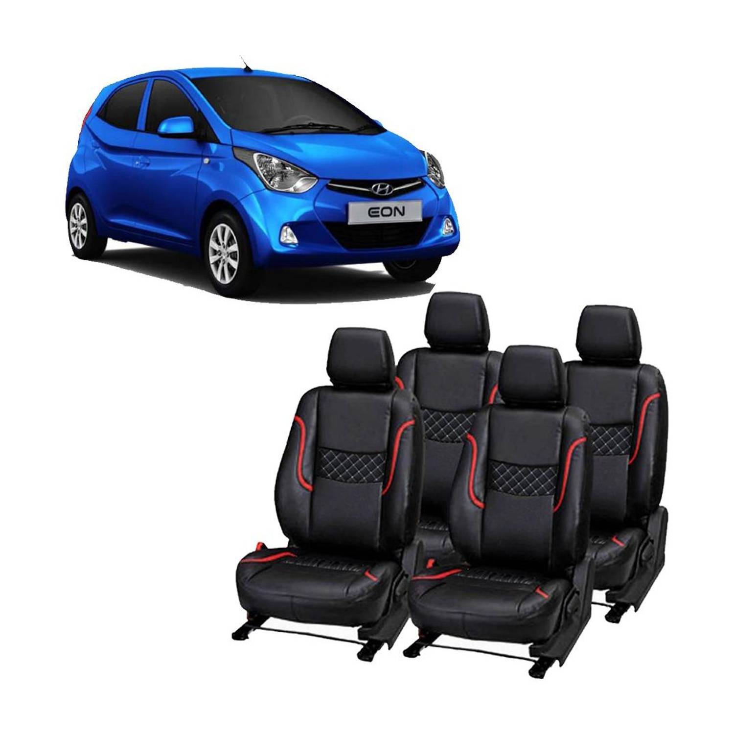 AutoSafe PU Leather Car Seat Cover For Hyundai Eon