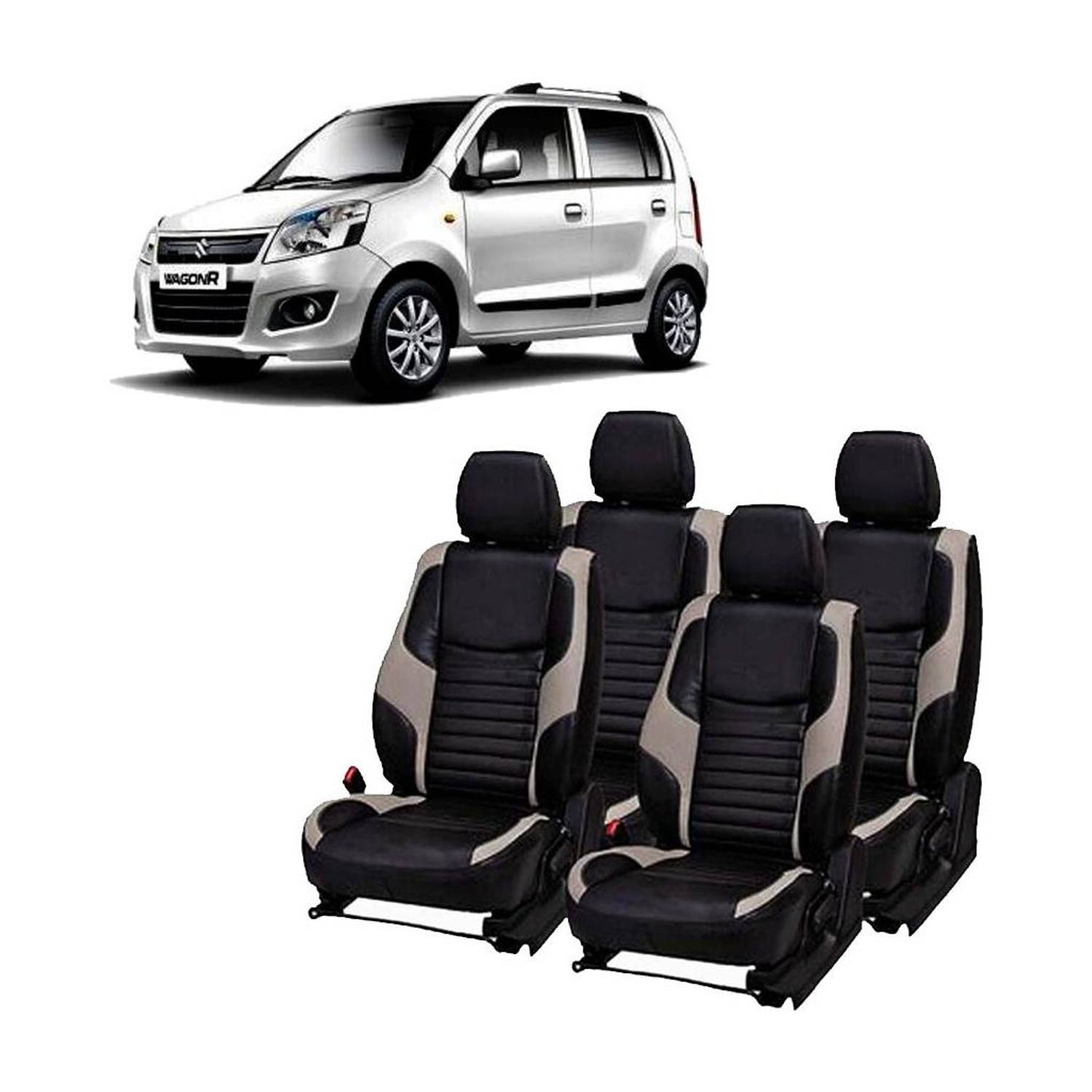 AutoSafe PU Leather Car Seat Cover For Maruti Wagon R 1.0