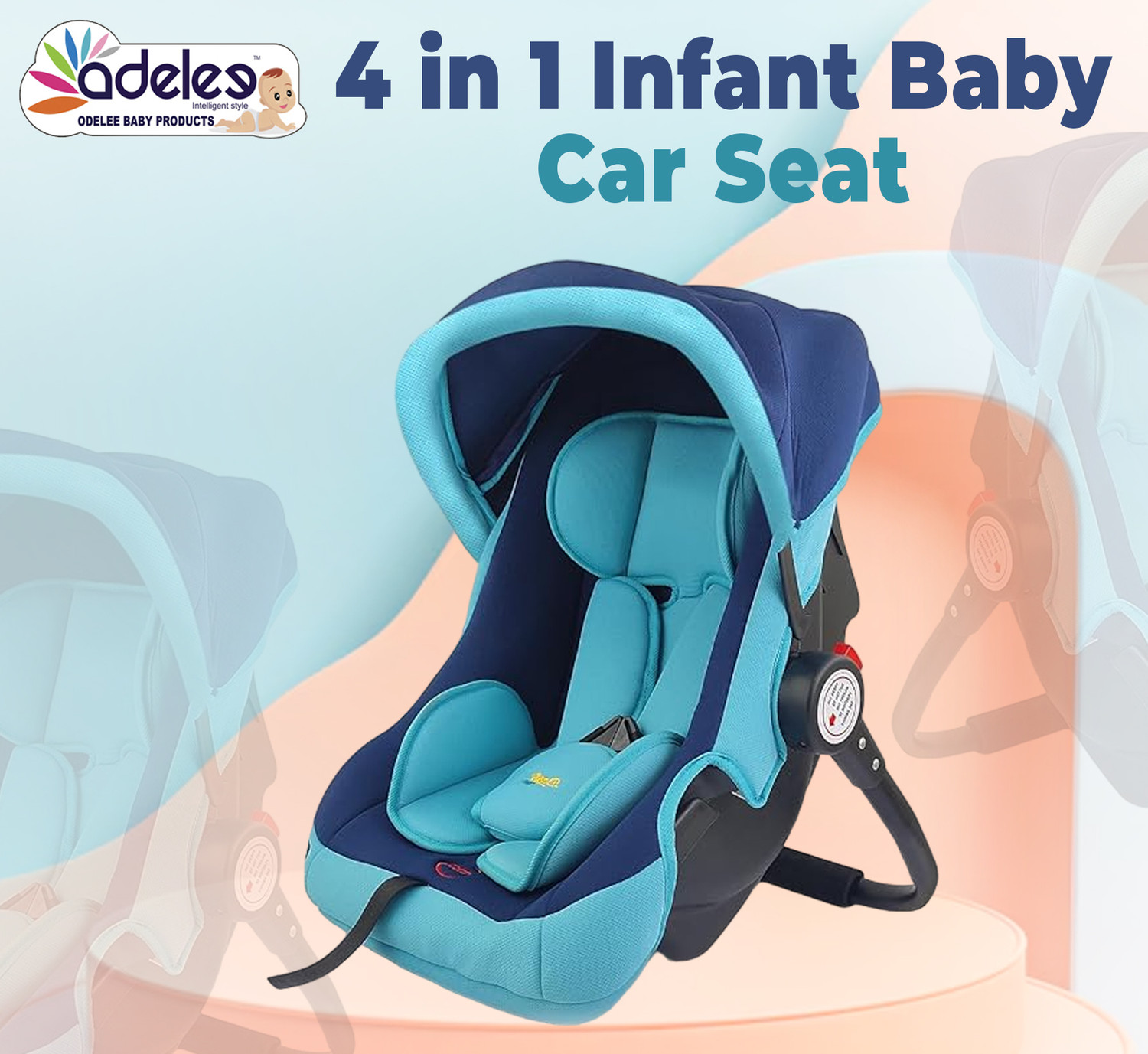 Image of ODELEE Baby Carry Cot, Car Seat, For Babies of 0 to 15 Months Baby Carry Cot