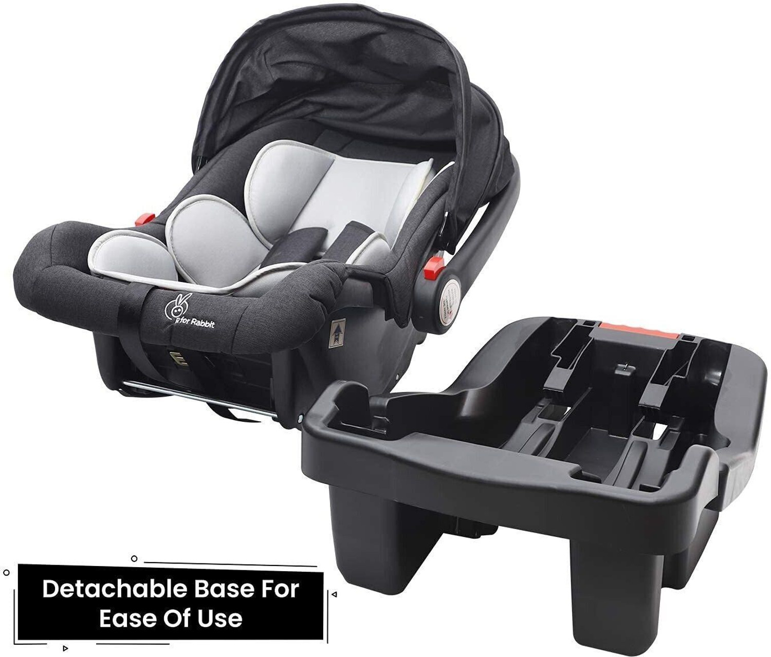Image of R for Rabbit Picaboo Grand Carry Cot Cum 4 in 1 Multipurpose for 0 to 15 Months Baby Car Seat