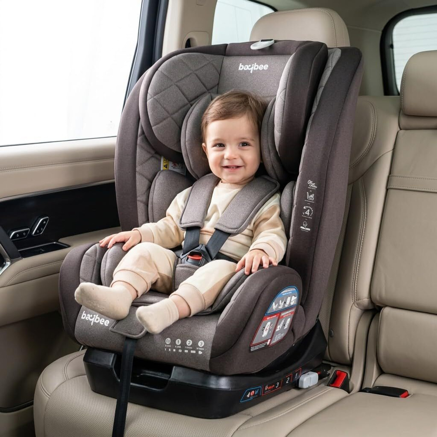 Image of baybee Convertible Car Seat for Baby with 3 Position Recline Headrest Adjustable Travel Baby Car Seat