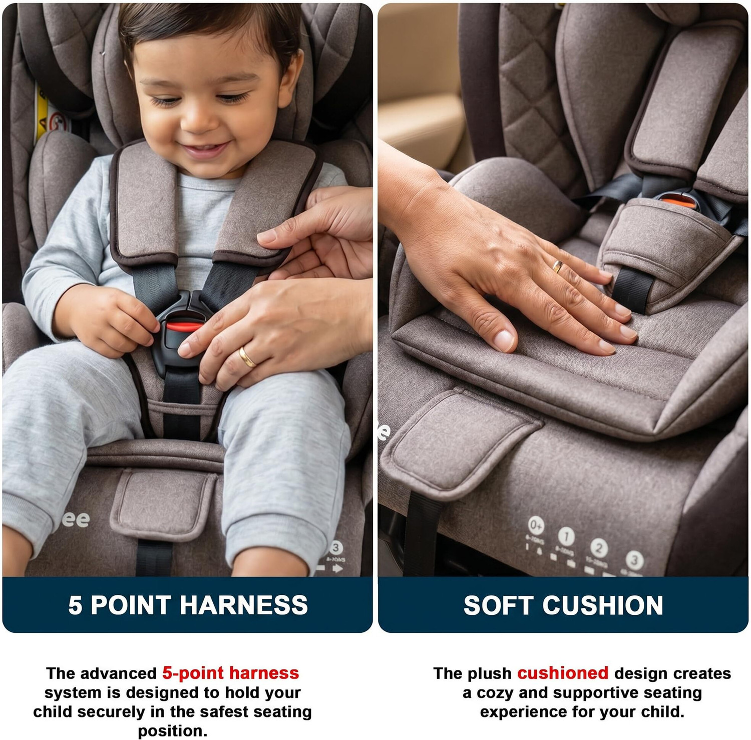 Image of baybee Convertible Car Seat for Baby with 3 Position Recline Headrest Adjustable Travel Baby Car Seat