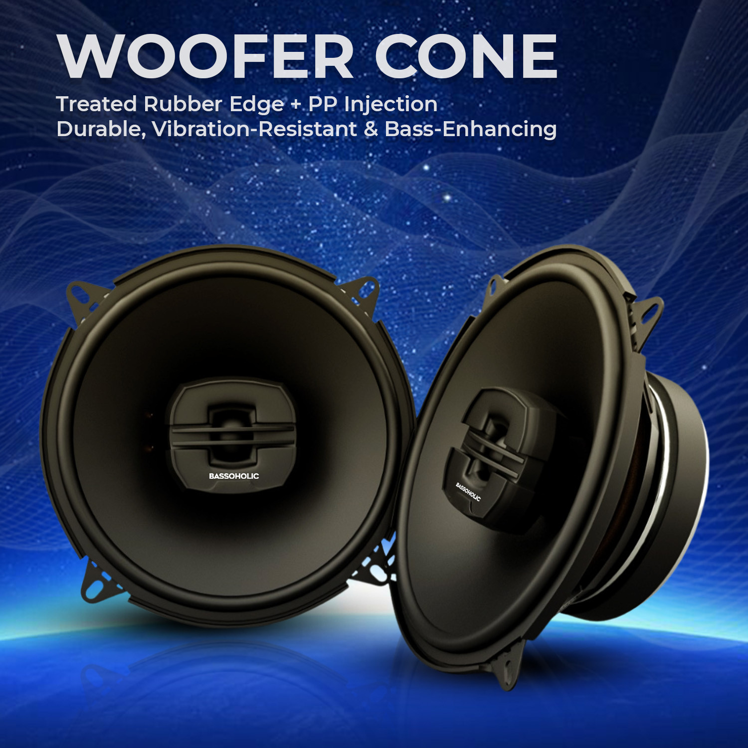 Image of BASSOHOLIC BLSP04 Premium 4 inch (10.1 cm) Two-Way Coaxial Car Speaker | High-Bass Sound Speakers | 25mm Tweeter | 4 Ohm Impedance | Universal Fit for Cars Coaxial Car Speaker