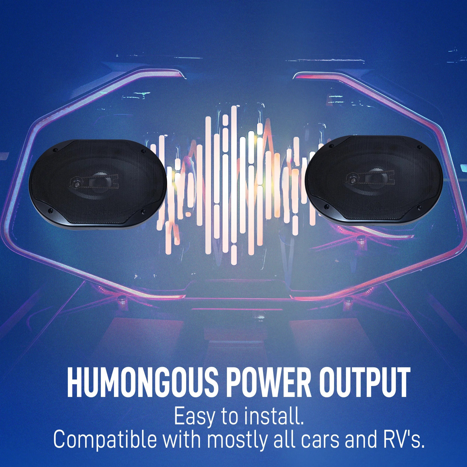 Image of Wagzo Component Speaker for 350W,2Way,Music,BassWooferSound,9inch Stereo Systemfor Car WAS-29 Coaxial Car Speaker (350 W)
