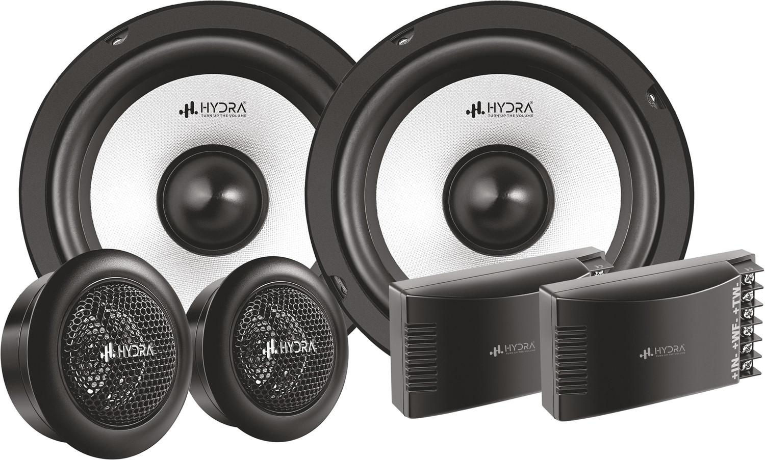 Image of Hydra 6.5 Inch 2-Way Component Car Speaker System, Hi-Res Audio Compatible HX-165-CS Component Car Speaker