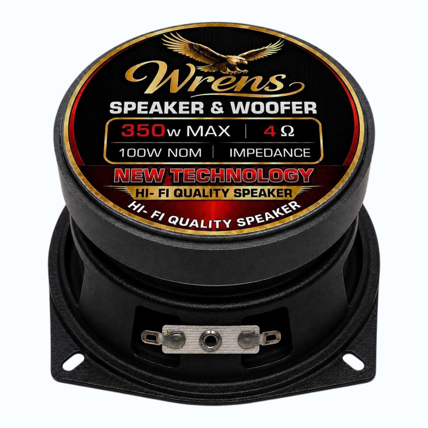 Image of WRENS 350W Max 4 Inch Woofer Speaker 4 Ohm for Home Theatre and DJ Use CS-06 Coaxial Car Speaker