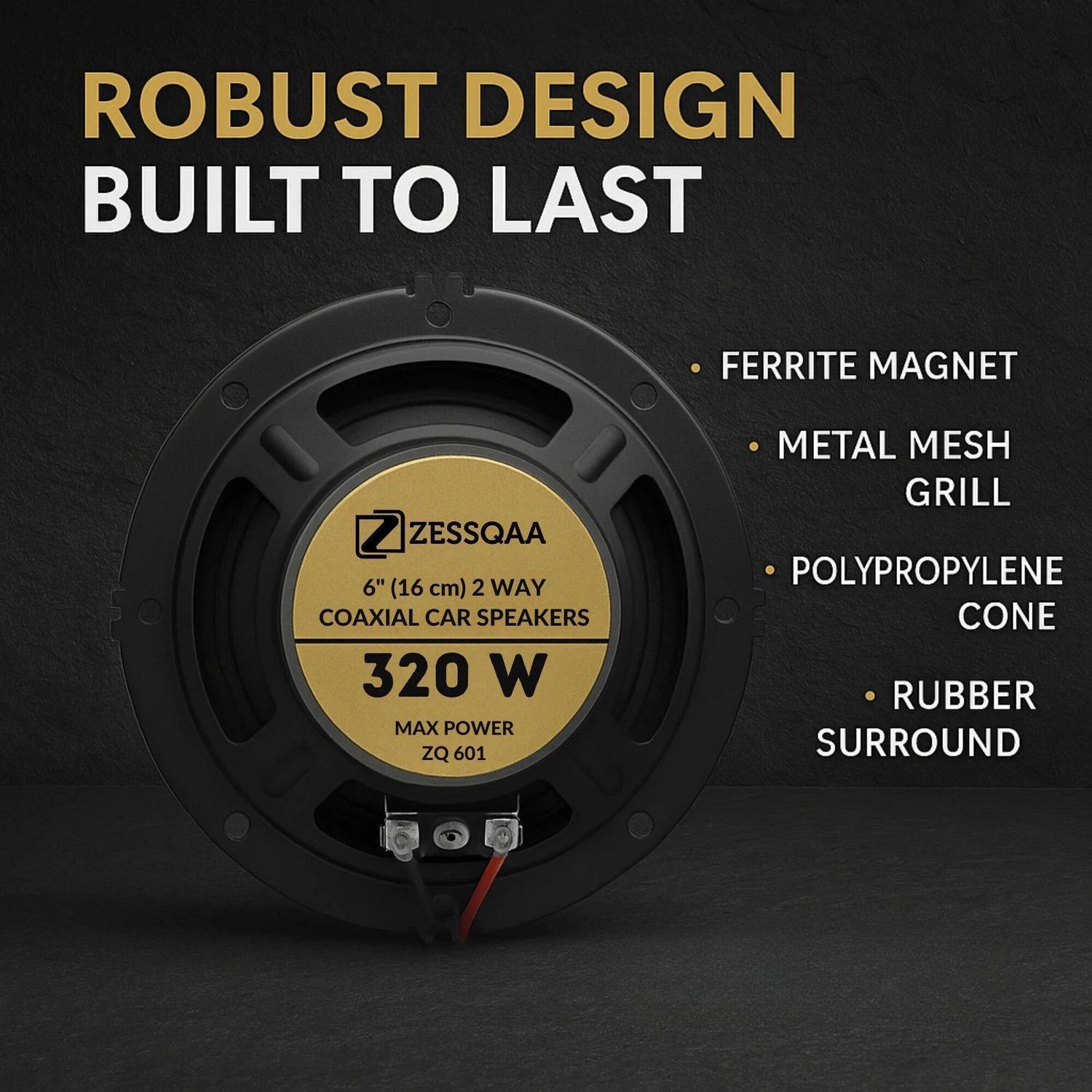 ZESSQAA 6 Inch 2-Way Coaxial Car Speakers | Dual Voice Coil | Door