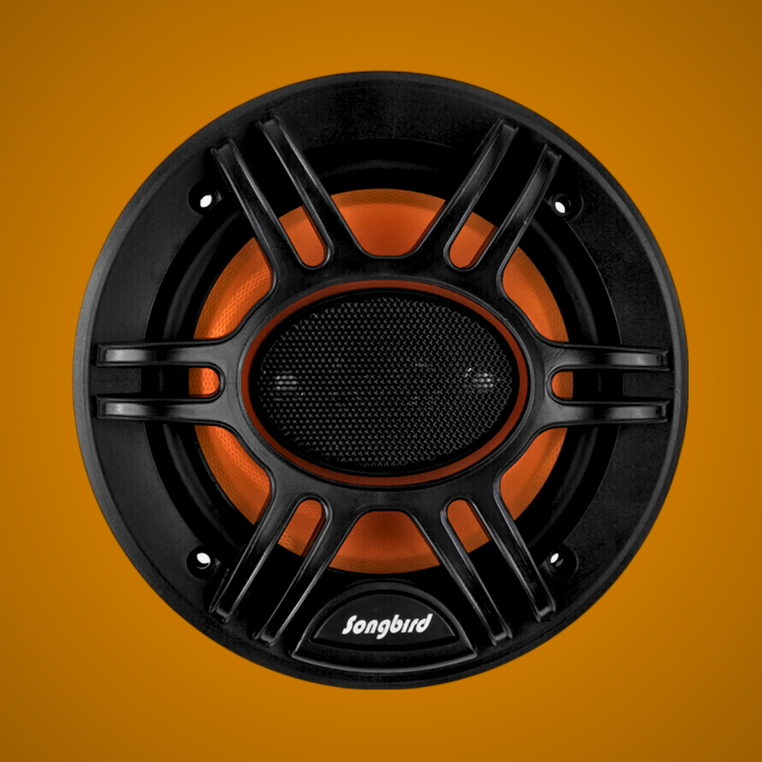 Image of songbird 6 Inch Max 3 Way Door Speaker Inbuilt Tweeter 2 Piece in Box with Grill & Jaali A34-SB-B660S Coaxial Car Speaker
