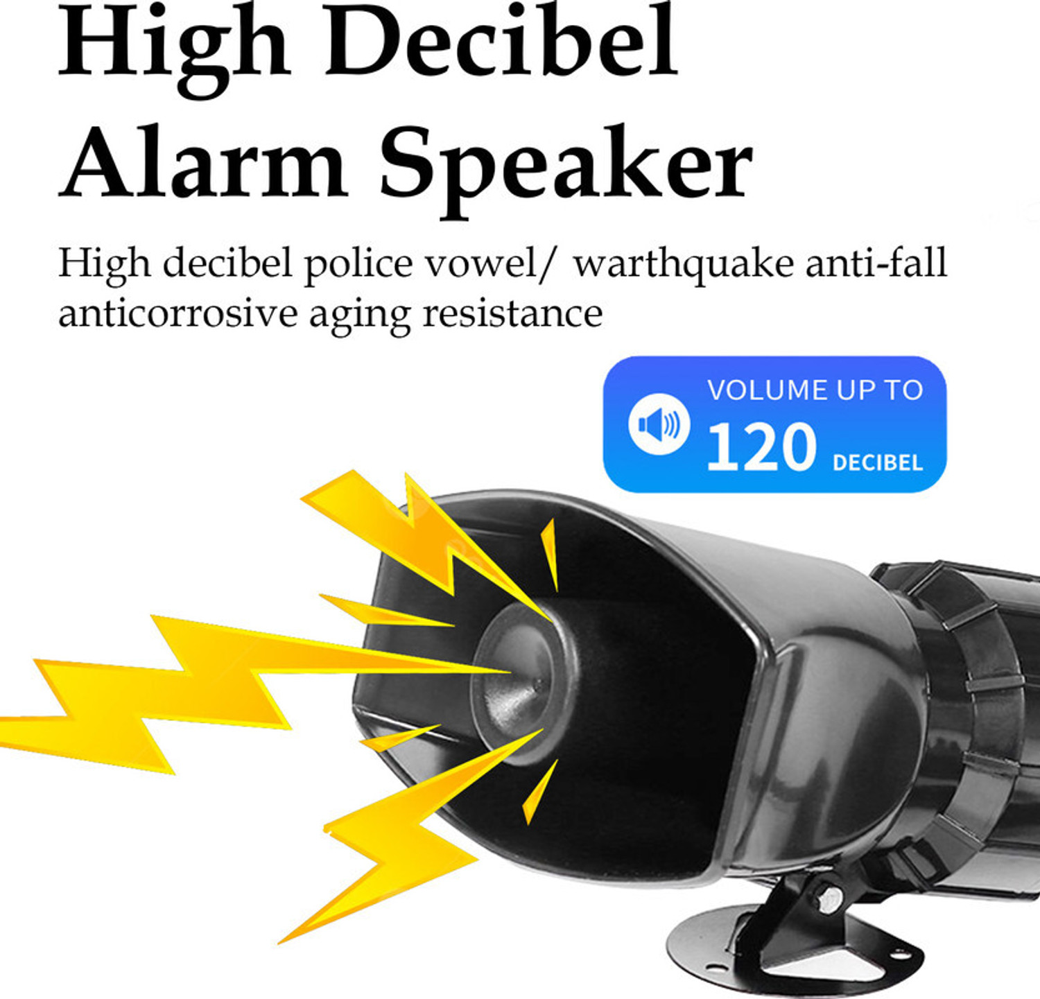 Image of Selifaur 12 Volt Electric Air Horn Siren Speaker With Mic 7 Tone Sound Loud Car Siren Hooter /Ambulance /Siren /Traffic Sound For 800 Component Car Speaker